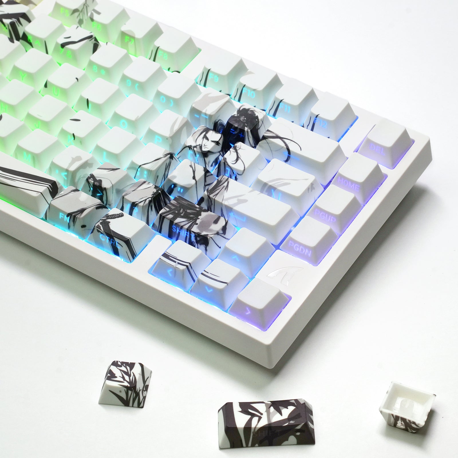 ATTACK SHARK SK02 129 Keys PBT Side-Printed Keycaps, ANSI/ISO, Knight-Errant