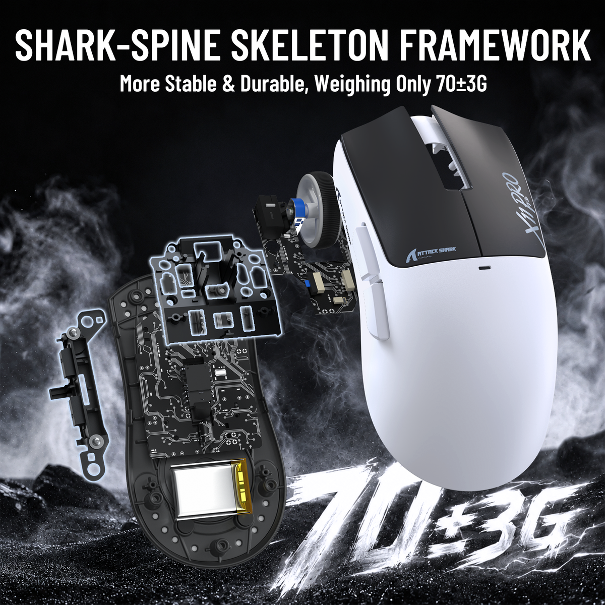 ATTACK SHARK X11 PRO V2 Wireless Gaming Mouse with TFT Display Charging Dock with C06 Coiled Cable