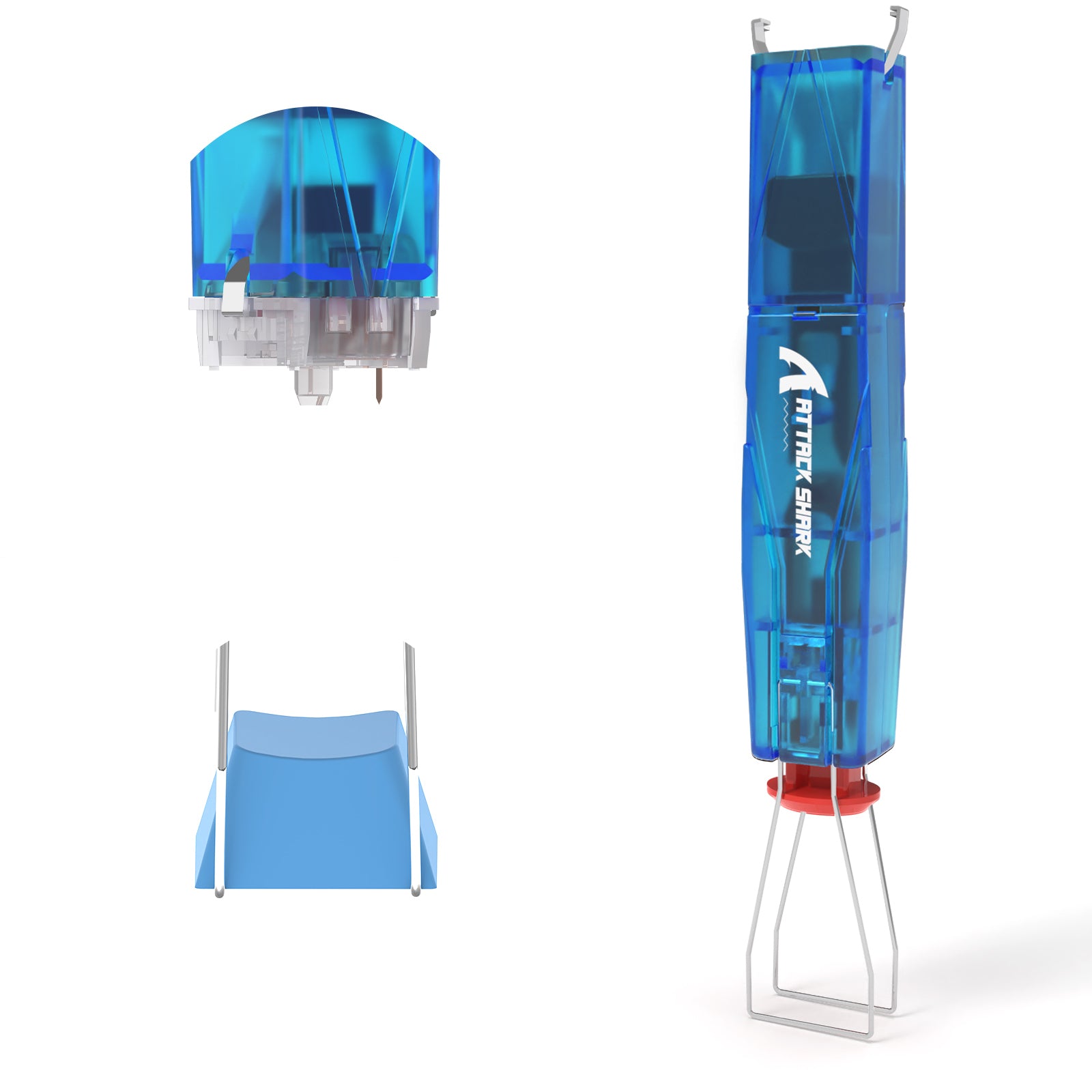 ATTACK SHARK KS01 Keycap & Switch Puller, 2-in-1 keyboard tool in blue, keycap and switch removal