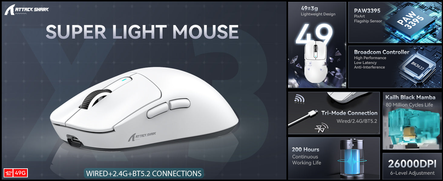 ATTACK SHARK X68HE Magnetic Keyboard With X3 Gaming Mouse Set