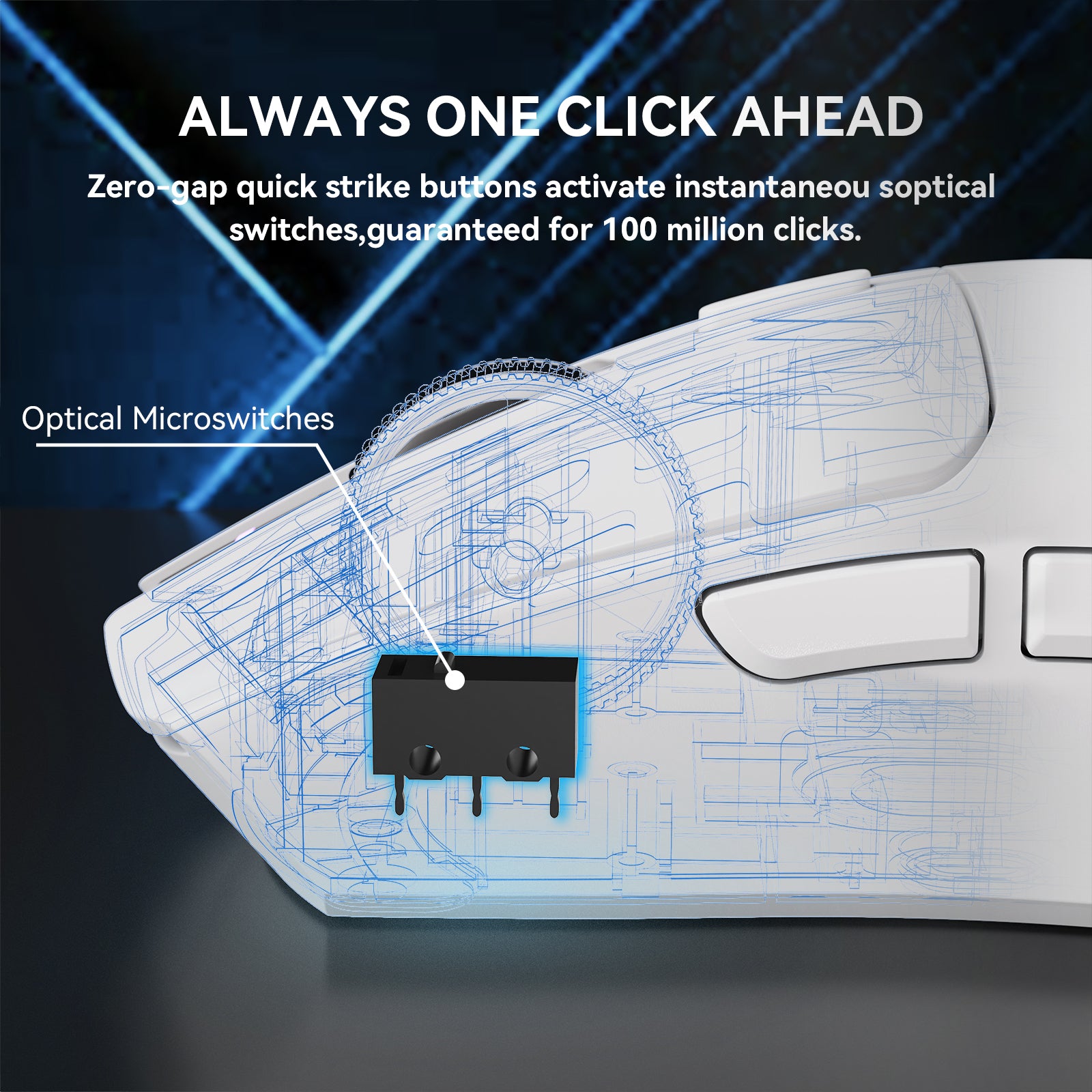 ATTACK SHARK X1 Tri-mode Gaming Mouse with Touchpad RGB Charging Dock PAW3395PRO Sensor
