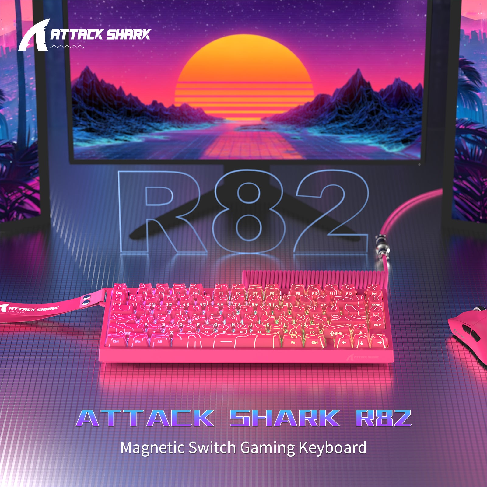 ATTACK SHARK R82 HE Wired 75% Gaming Keyboard with C01ULTRA LED Cable