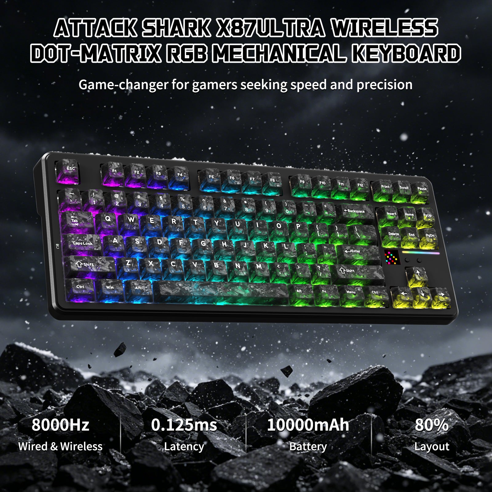ATTACK SHARK X87 ULTRA Wireless Mechanical Keyboard With 8K Wireless Receiver