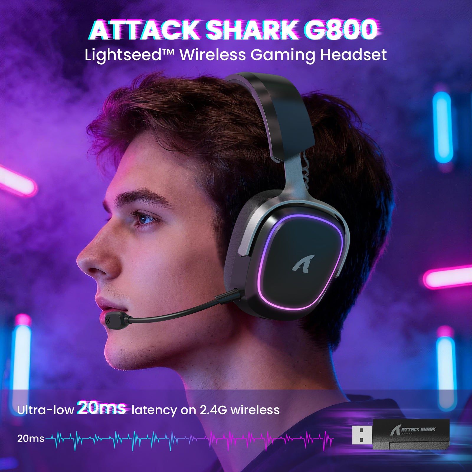 ATTACK SHARK G800 Wireless Gaming Headset