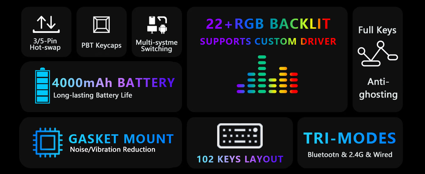 ATTACK SHARK X98 Full-size Wireless Mechanical Keyboard