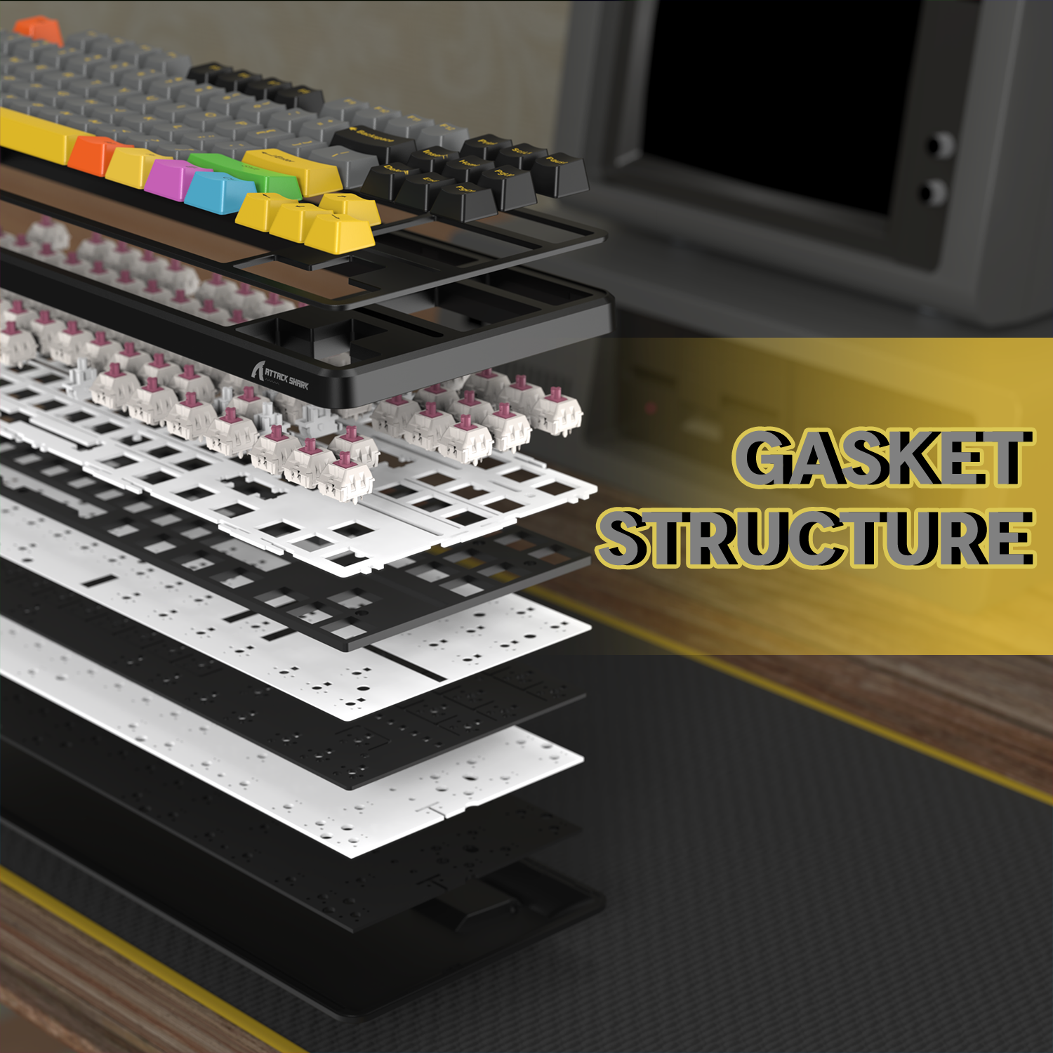 ATTACK SHARK X87 Tri-mode Gasket Mechanical Keyboard