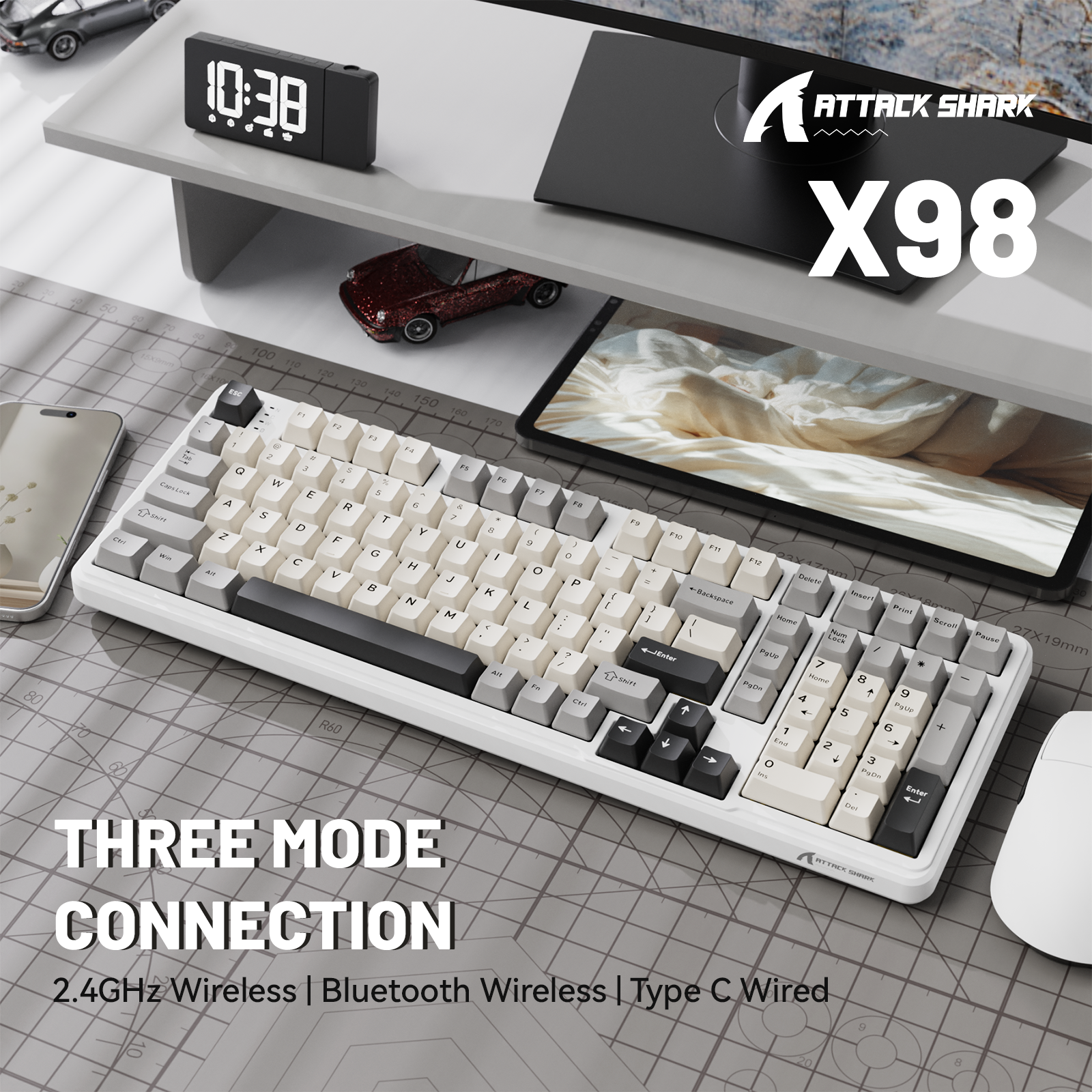 Attack Shark X98 Keyboard - Three Mode Connection