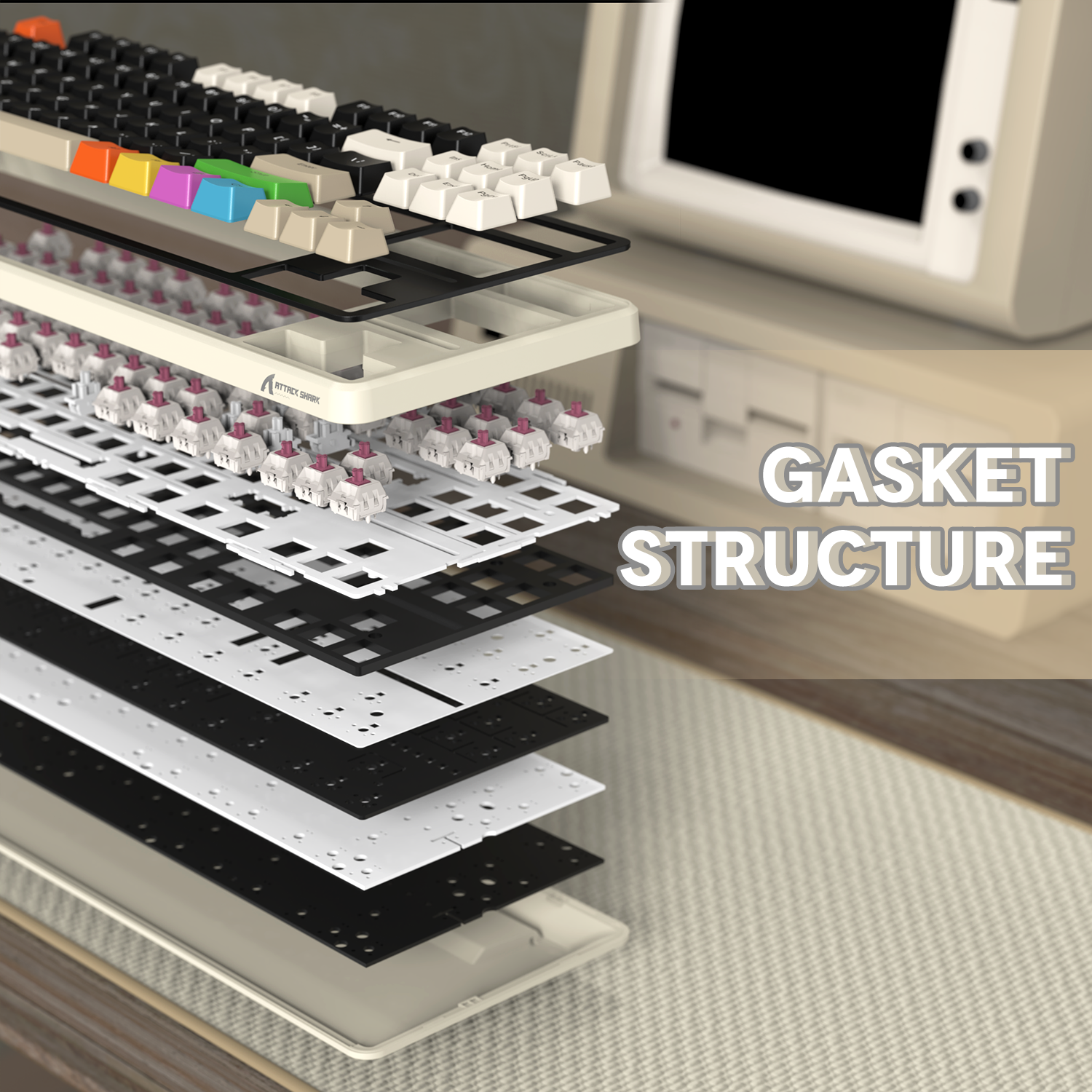 ATTACK SHARK X87 Tri-mode Gasket Mechanical Keyboard
