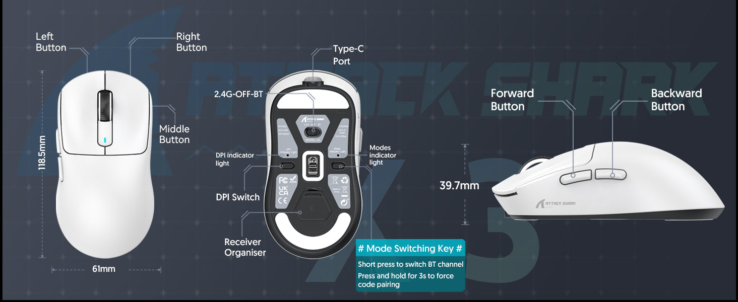 ATTACK SHARK X68HE Magnetic Keyboard With X3 Gaming Mouse Set