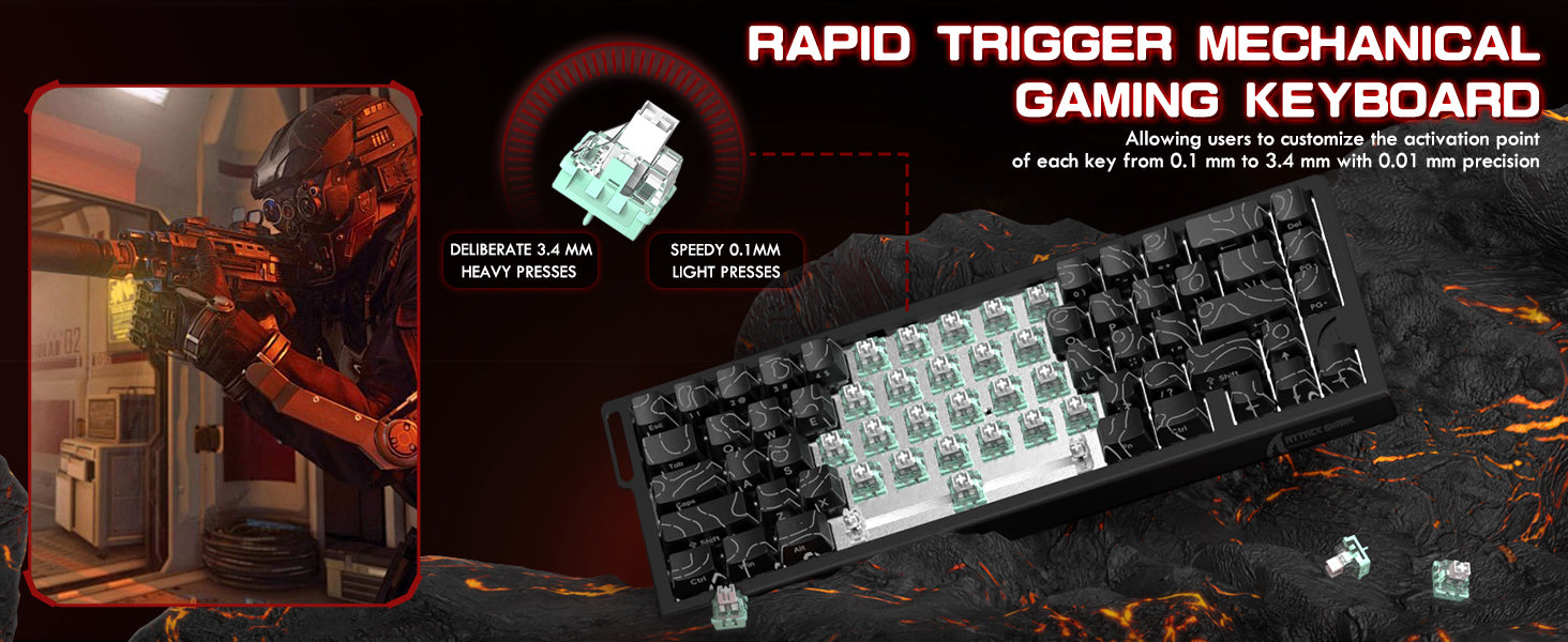 ATTACK SHARK X68 HE Rapid Trigger Keyboard Magnetic Switch with C01PRO Coiled Cable
