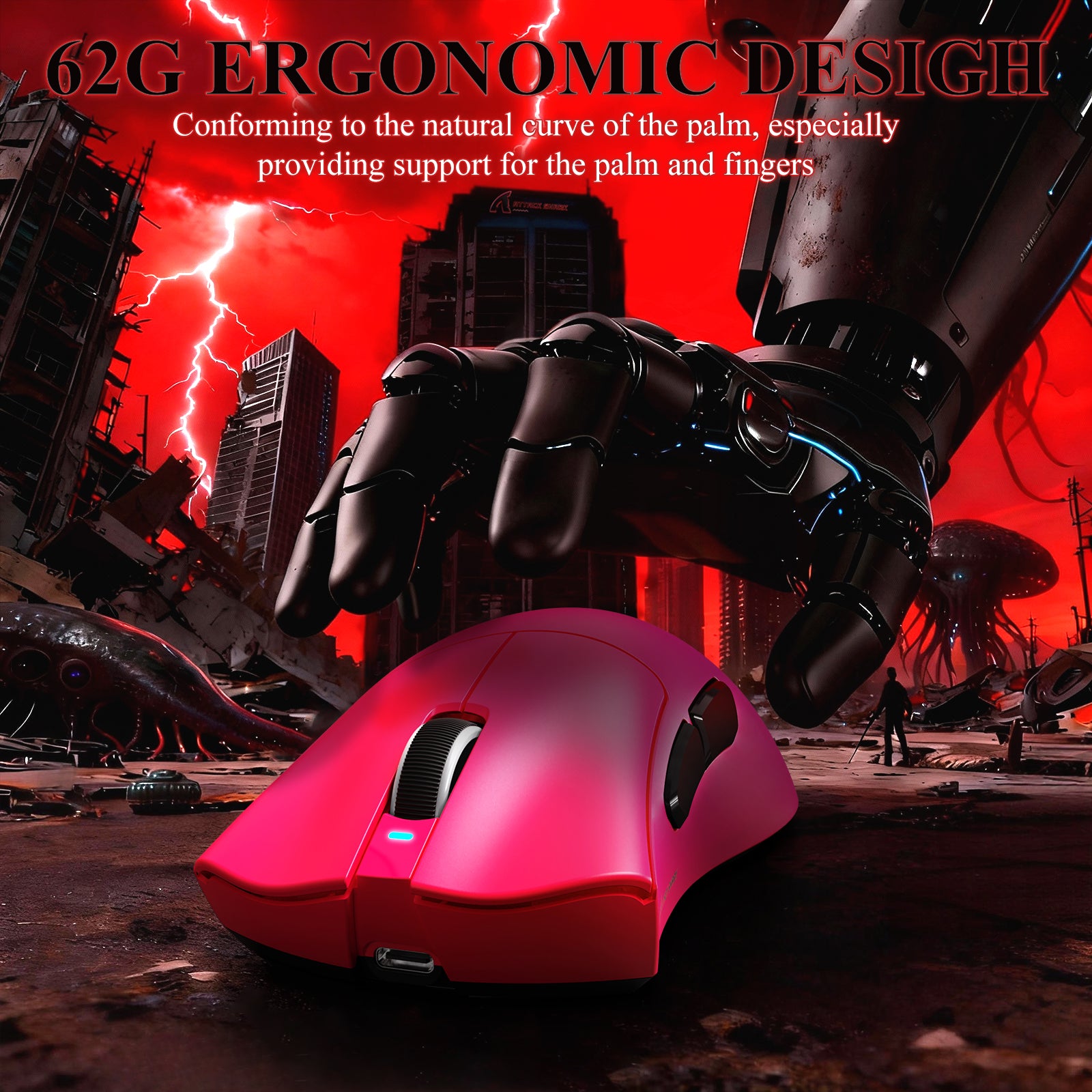 ATTACK SHARK V3PRO Ultra-Light Tri-Mode Gaming Mouse with Charging Dock