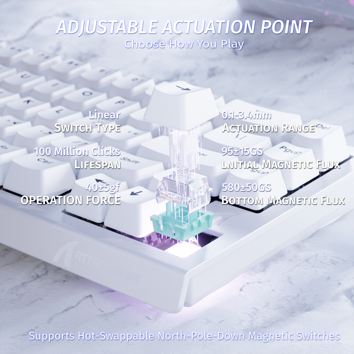 ATTACK SHARK X68 HE Rapid Trigger Keyboard Magnetic Switch