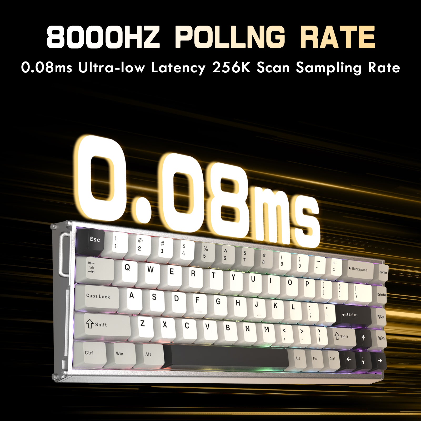 ATTACK SHARK X68MAX HE Rapid Trigger CNC Aluminum Keyboard Magnetic Switch with C01Ultra RGB Coiled Cable