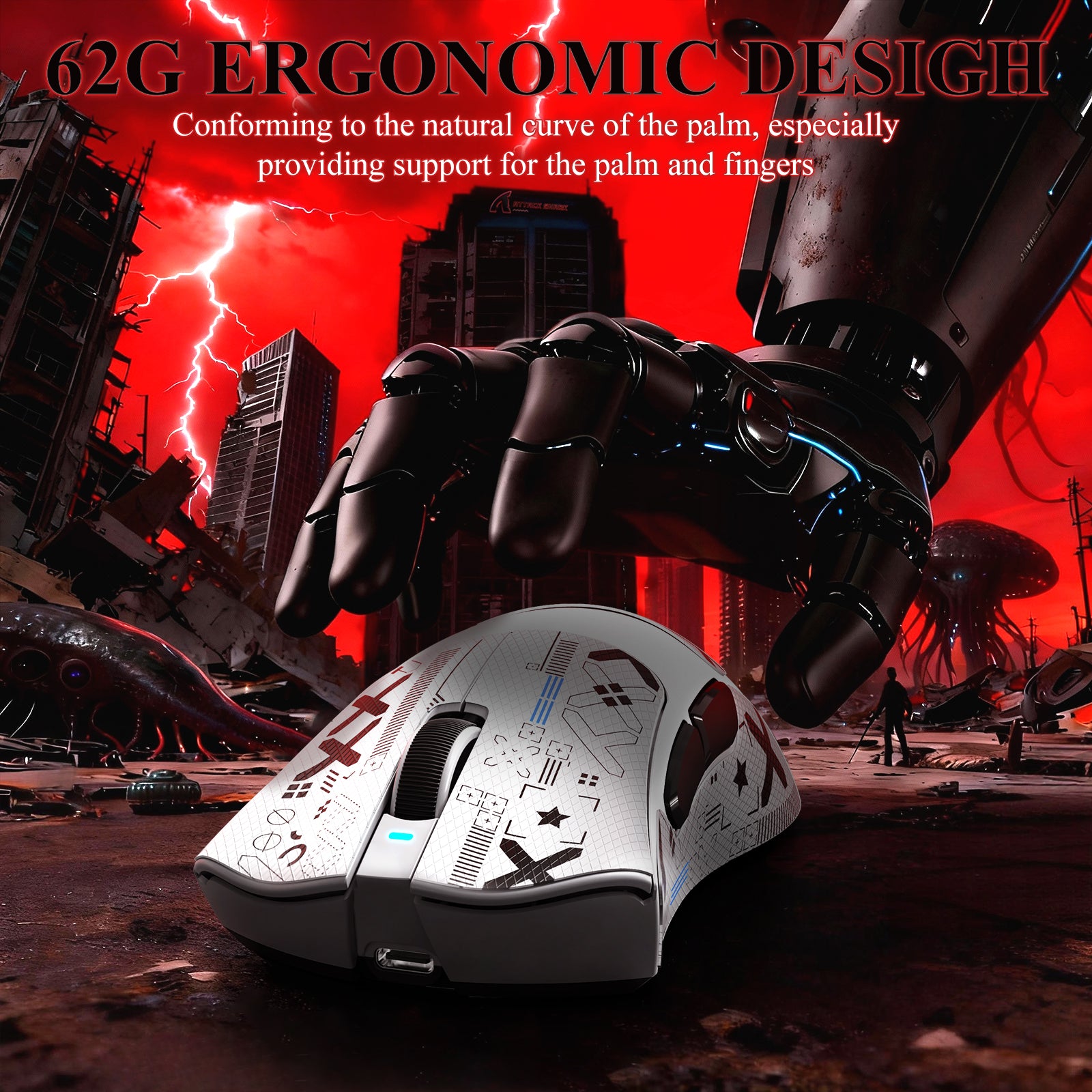 ATTACK SHARK V3PRO Ultra-Light Tri-Mode Gaming Mouse with Charging Dock