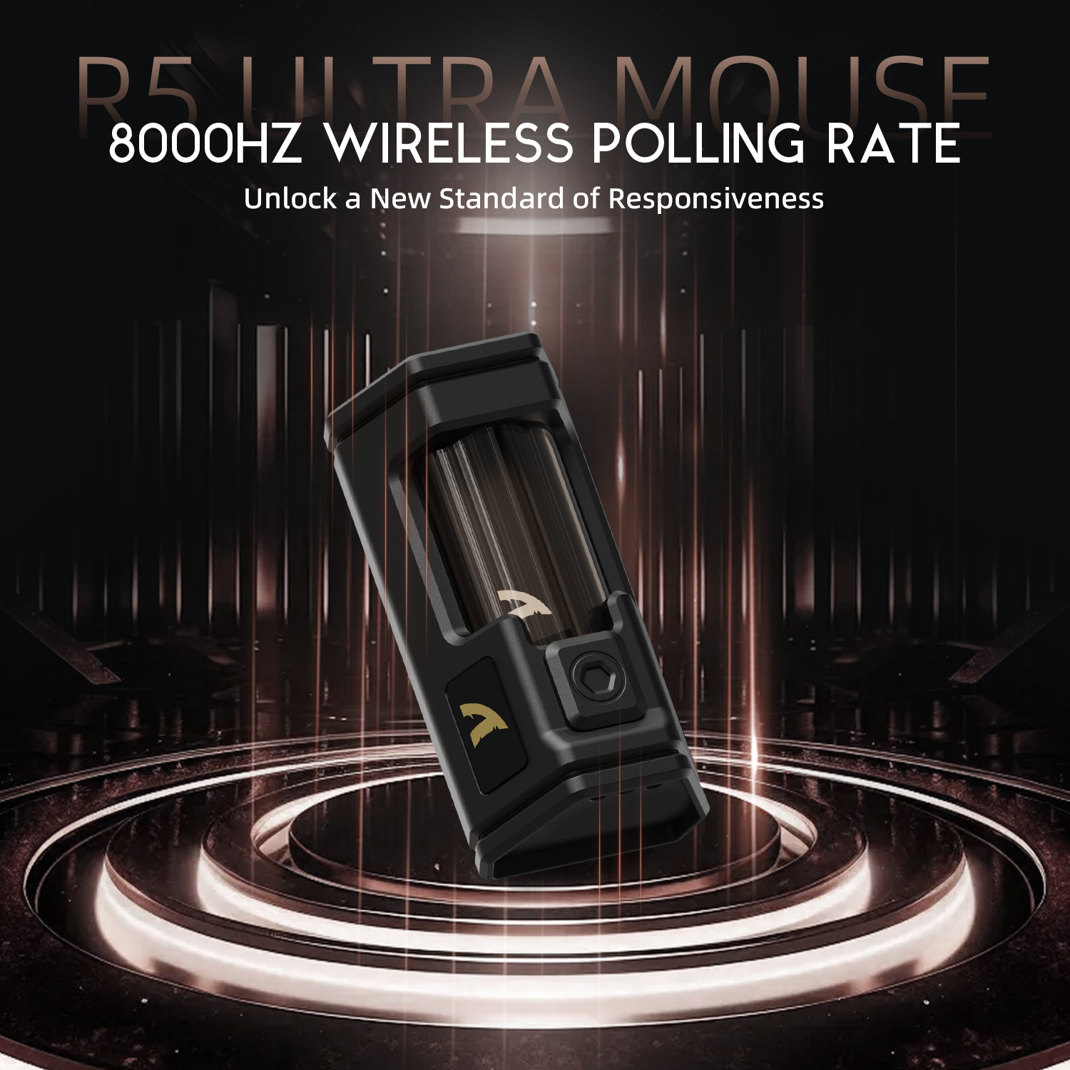 ATTACK SHARK R5 Ultra Carbon Fiber Wireless 8K PAW3950MAX Gaming Mouse with 8K Coiled Cable