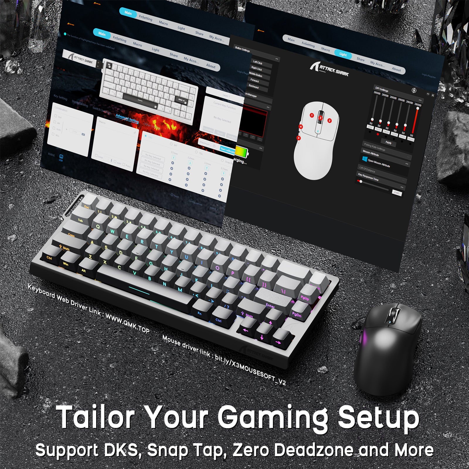 ATTACK SHARK X68HE Magnetic Keyboard With X3 Gaming Mouse Set