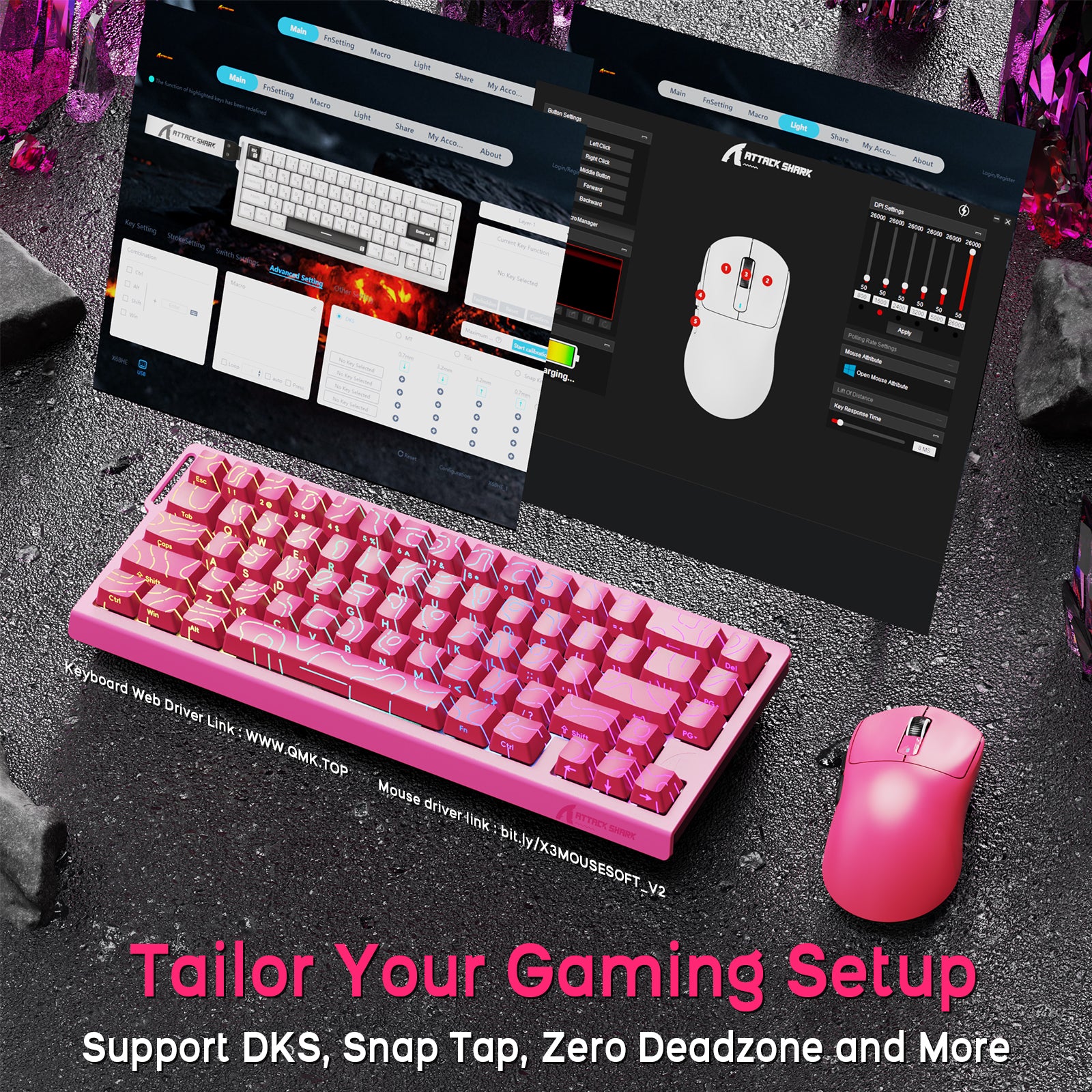 ATTACK SHARK X68HE Magnetic Keyboard With X3 Gaming Mouse Set
