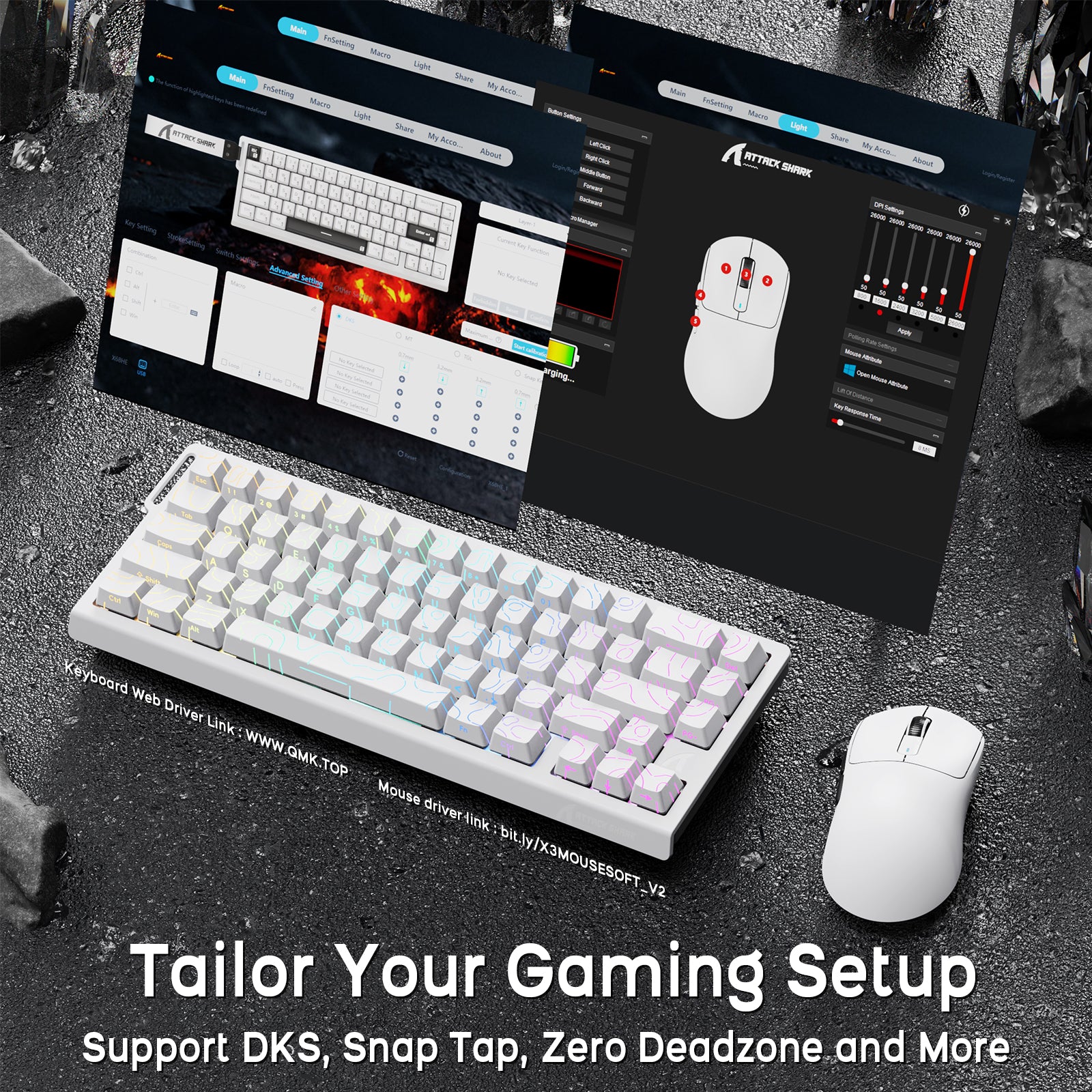 ATTACK SHARK X68HE Magnetic Keyboard With X3 Gaming Mouse Set