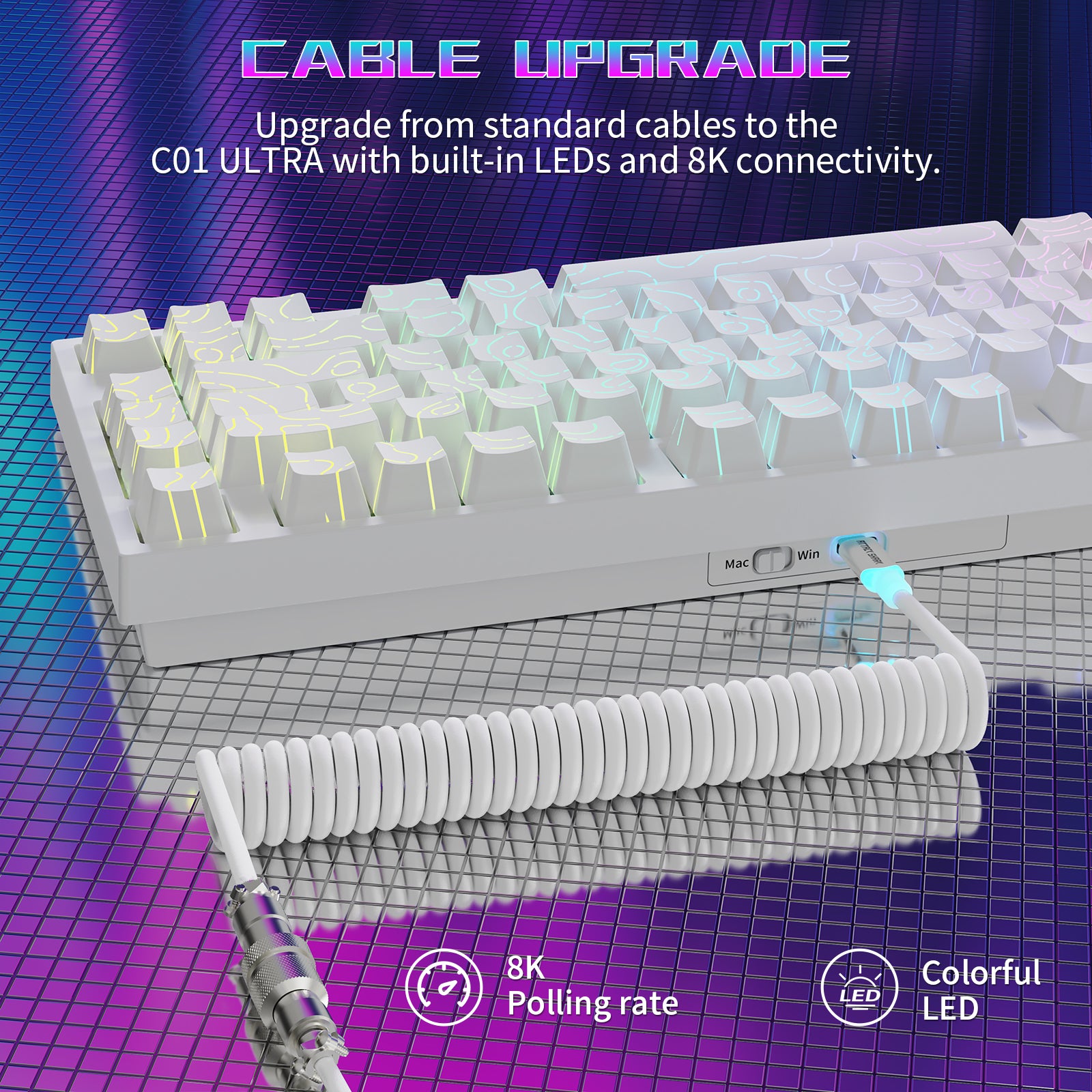 ATTACK SHARK R82 HE Wired 75% Gaming Keyboard with C01ULTRA LED Cable