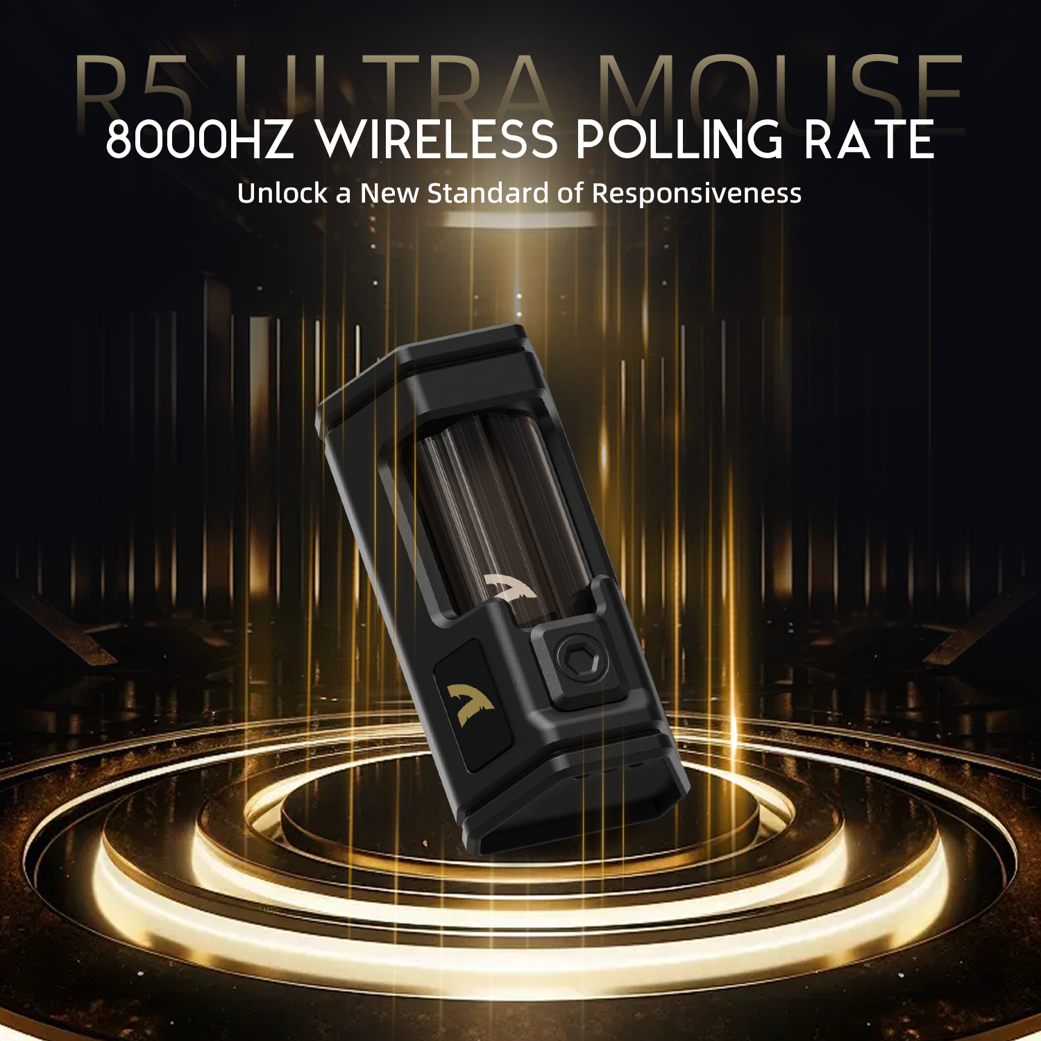 ATTACK SHARK R5 Ultra Carbon Fiber Wireless 8K PAW3950MAX Gaming Mouse with 8K Coiled Cable