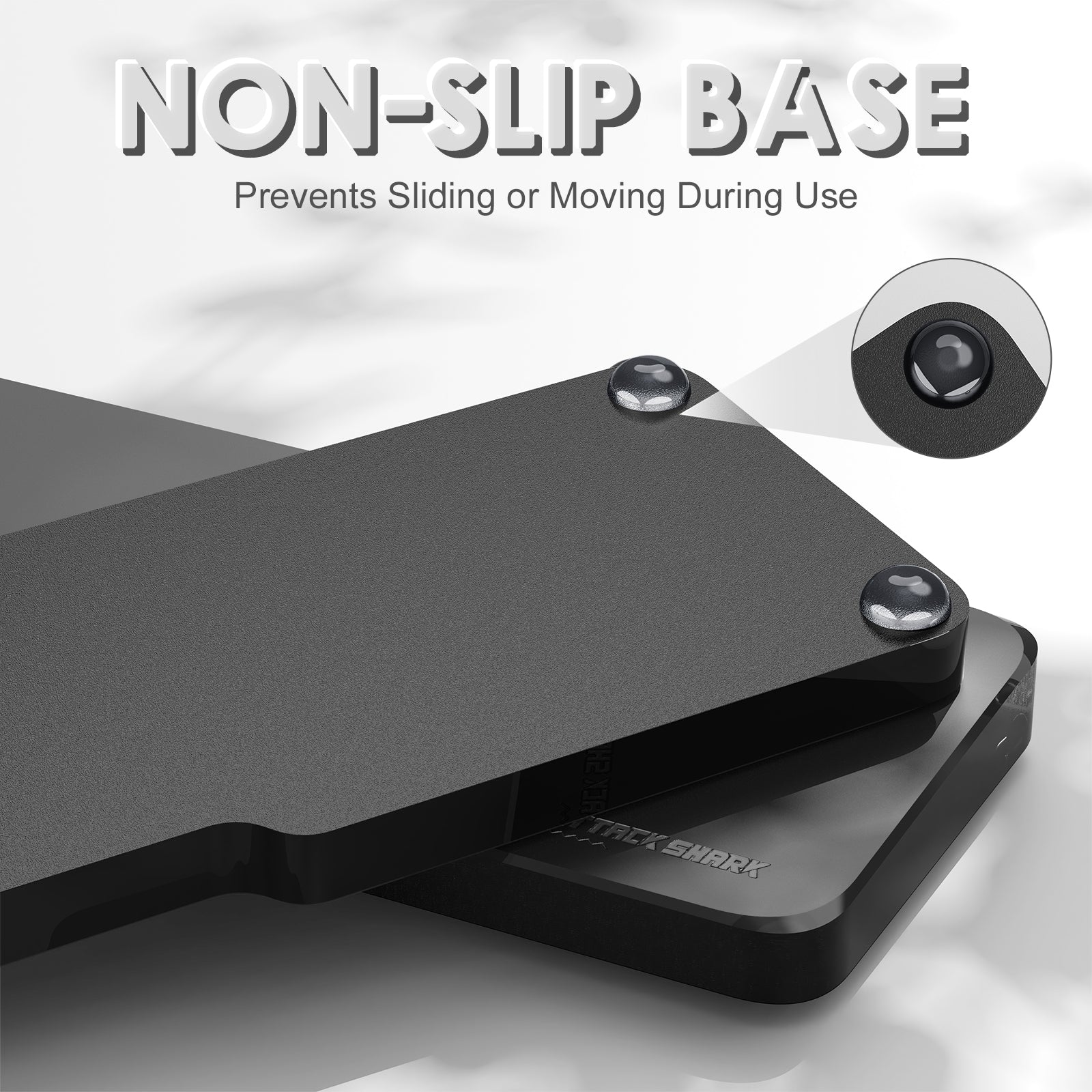 ATTACK SHARK Black Acrylic Wrist Rest, non-slip base, prevents sliding and moving during use