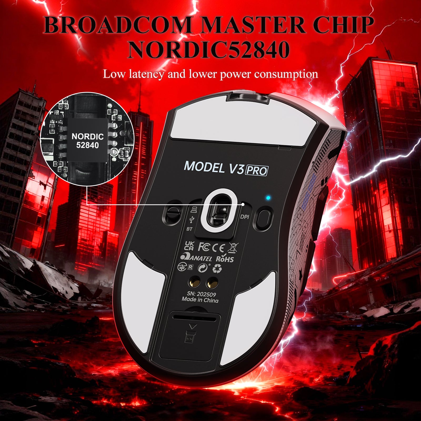 ATTACK SHARK V3PRO Ultra-Light Tri-Mode Gaming Mouse with Charging Dock