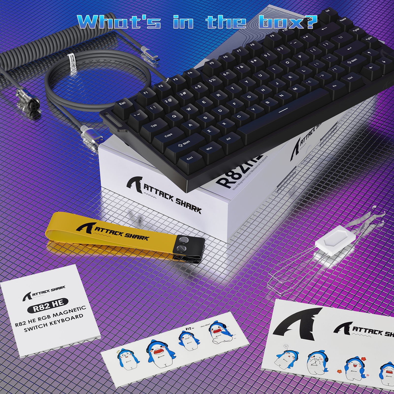 ATTACK SHARK R82 HE Wired 75% Gaming Keyboard with C01ULTRA LED Cable