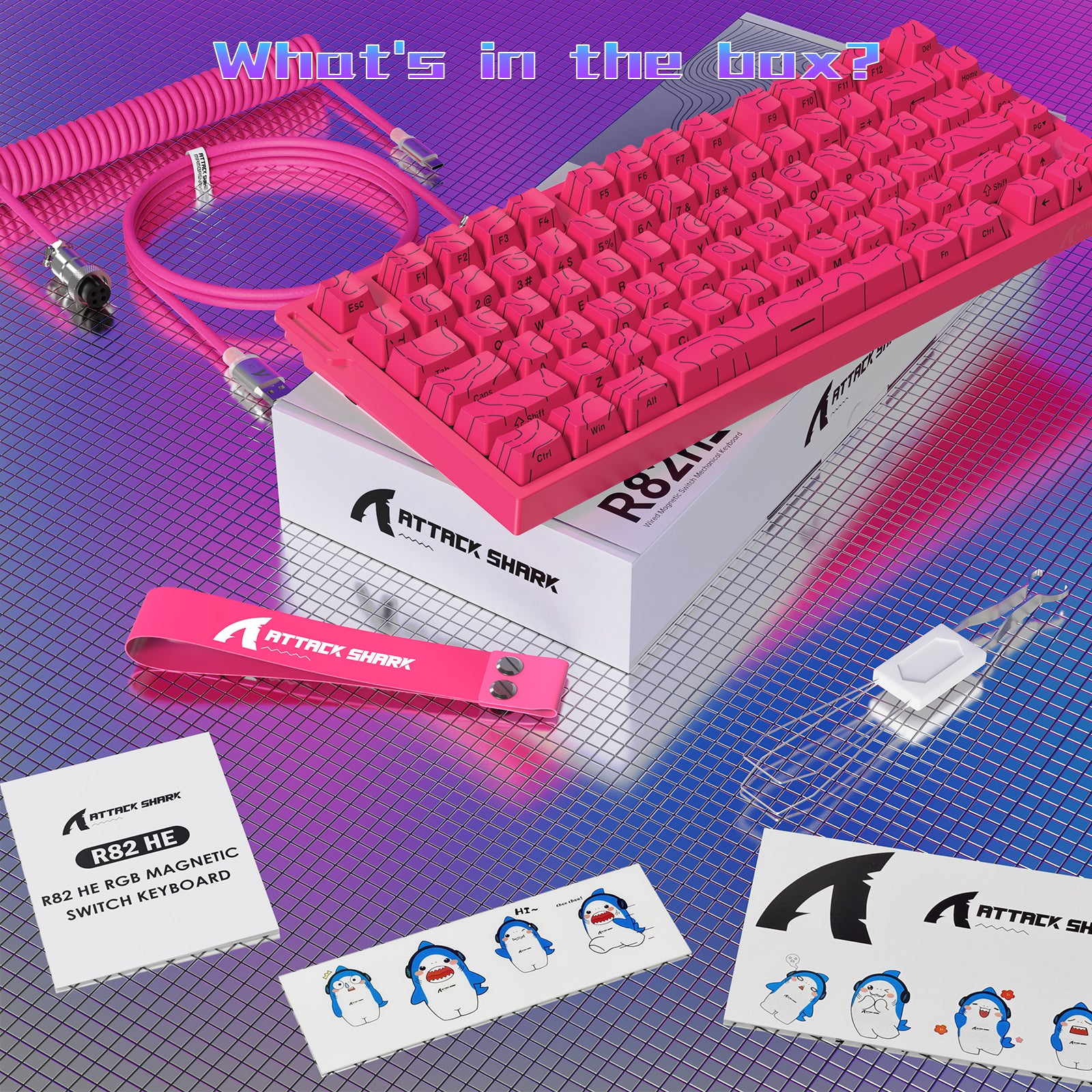 ATTACK SHARK R82 HE Wired 75% Gaming Keyboard with C01ULTRA LED Cable