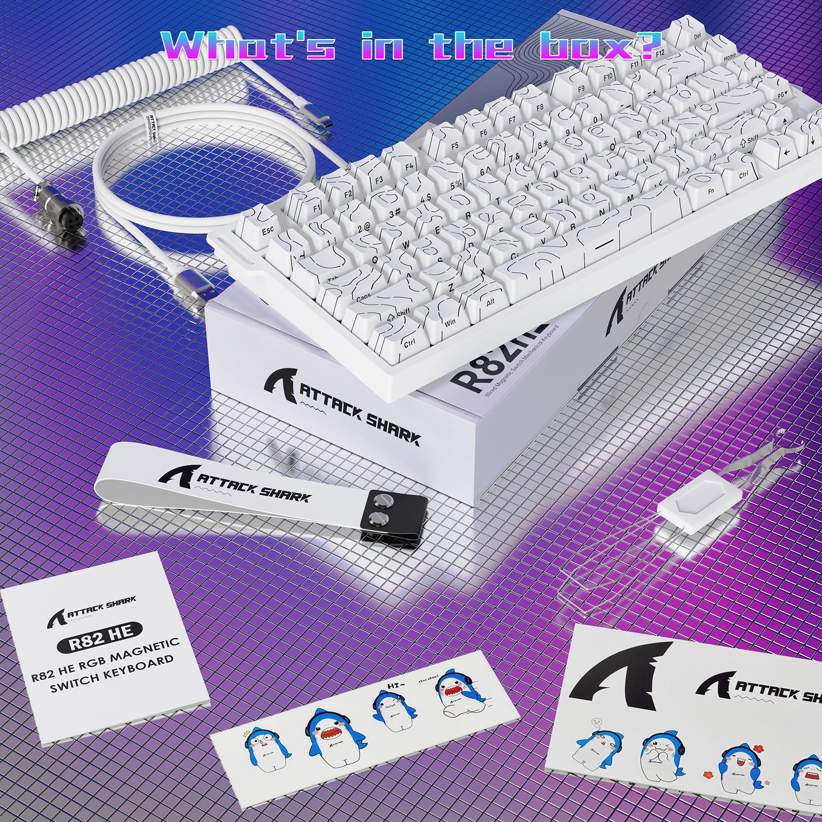ATTACK SHARK R82 HE Wired 75% Gaming Keyboard with C01ULTRA LED Cable