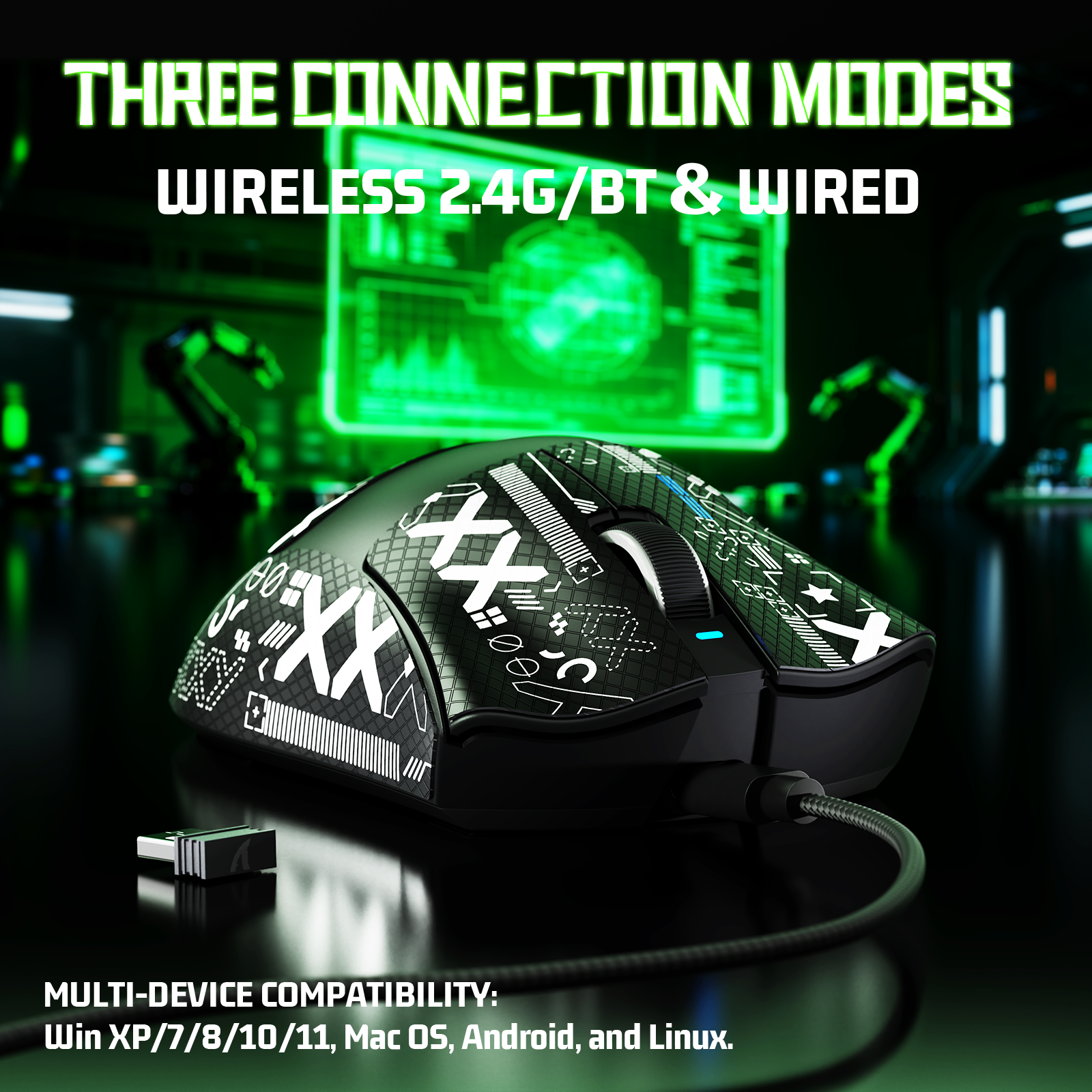 ATTACK SHARK V3 Ultra-Light Tri-Mode Gaming Mouse