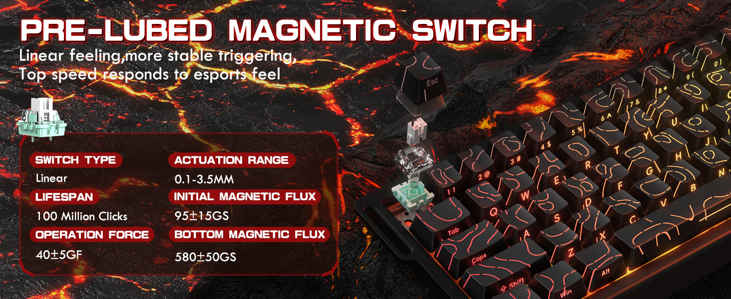 ATTACK SHARK X68 HE Rapid Trigger Keyboard Magnetic Switch with C01PRO Coiled Cable
