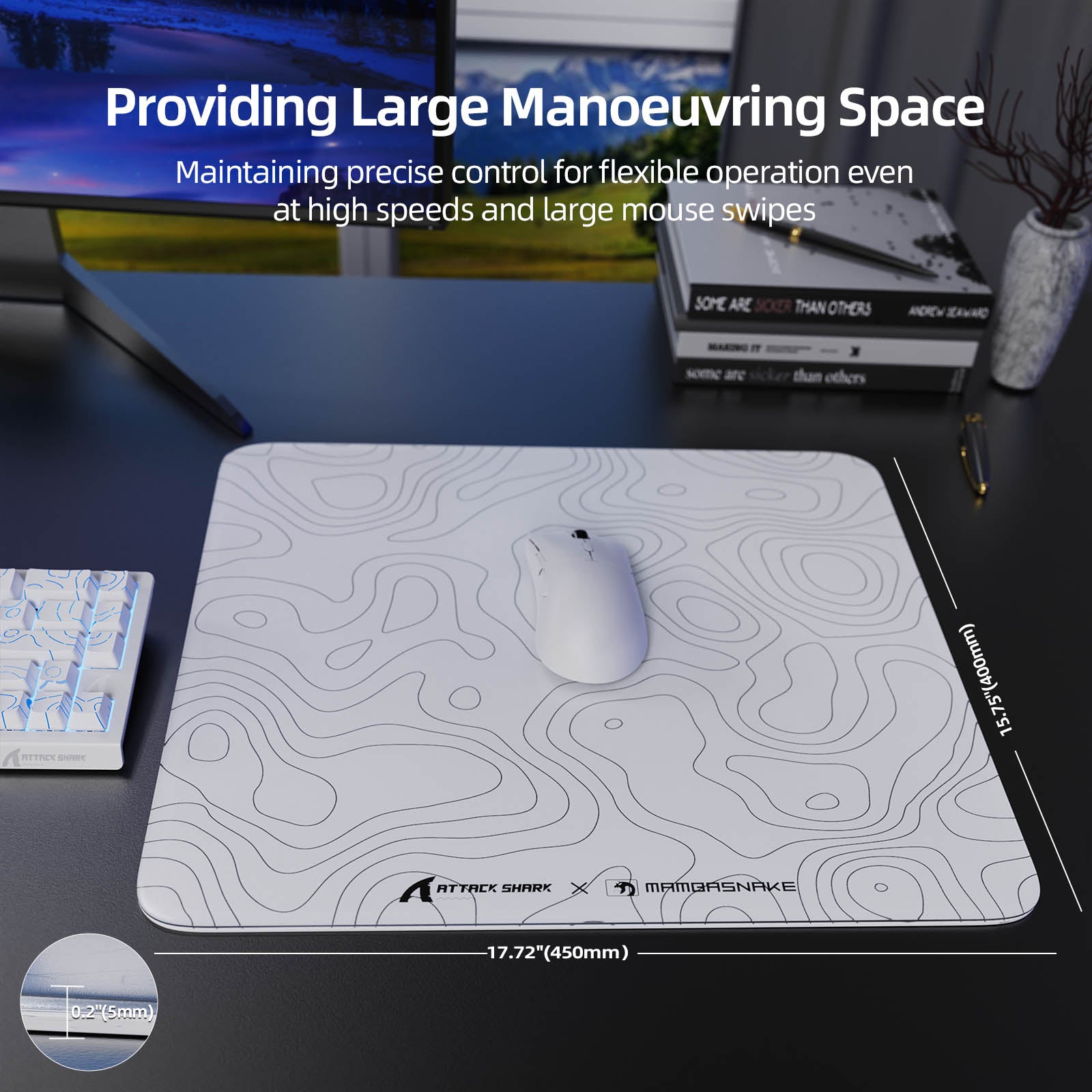 Attack Shark CM05 Mouse Pad, providing Large Manoeuvring Space