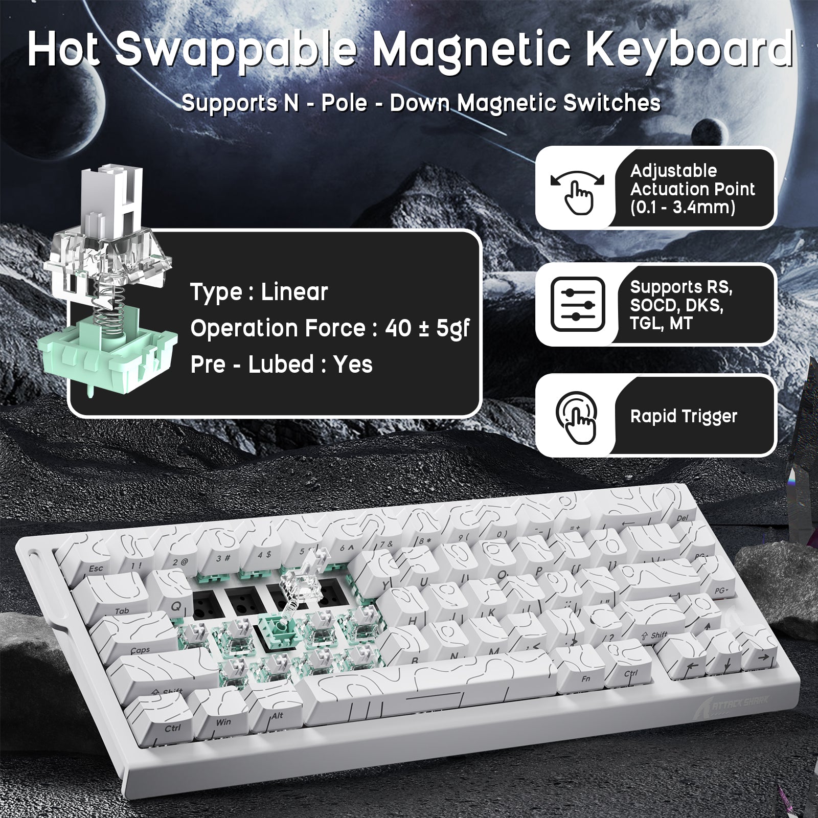 ATTACK SHARK X68HE Magnetic Keyboard With X3 Gaming Mouse Set