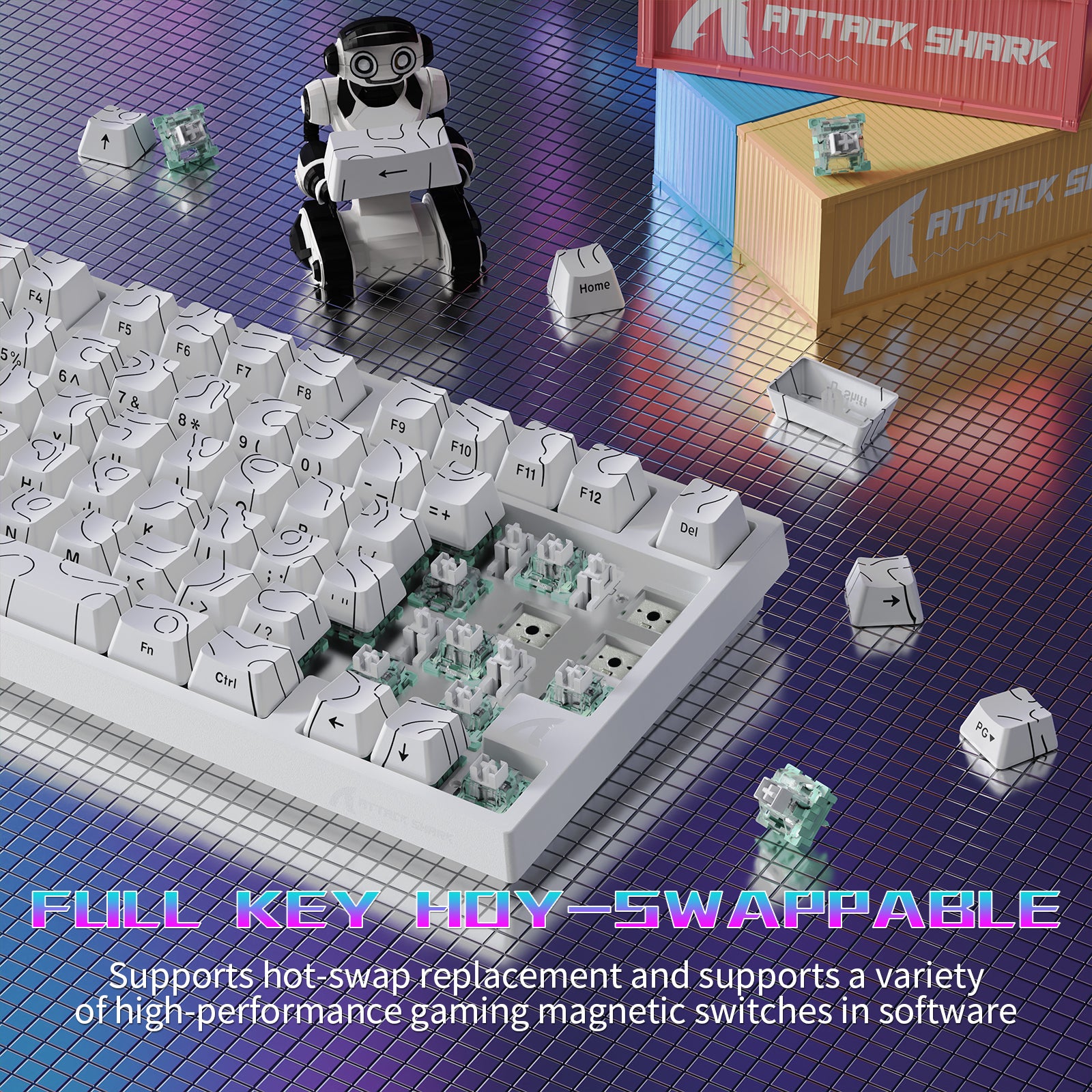 ATTACK SHARK R82 HE Wired 75% Gaming Keyboard with C01ULTRA LED Cable