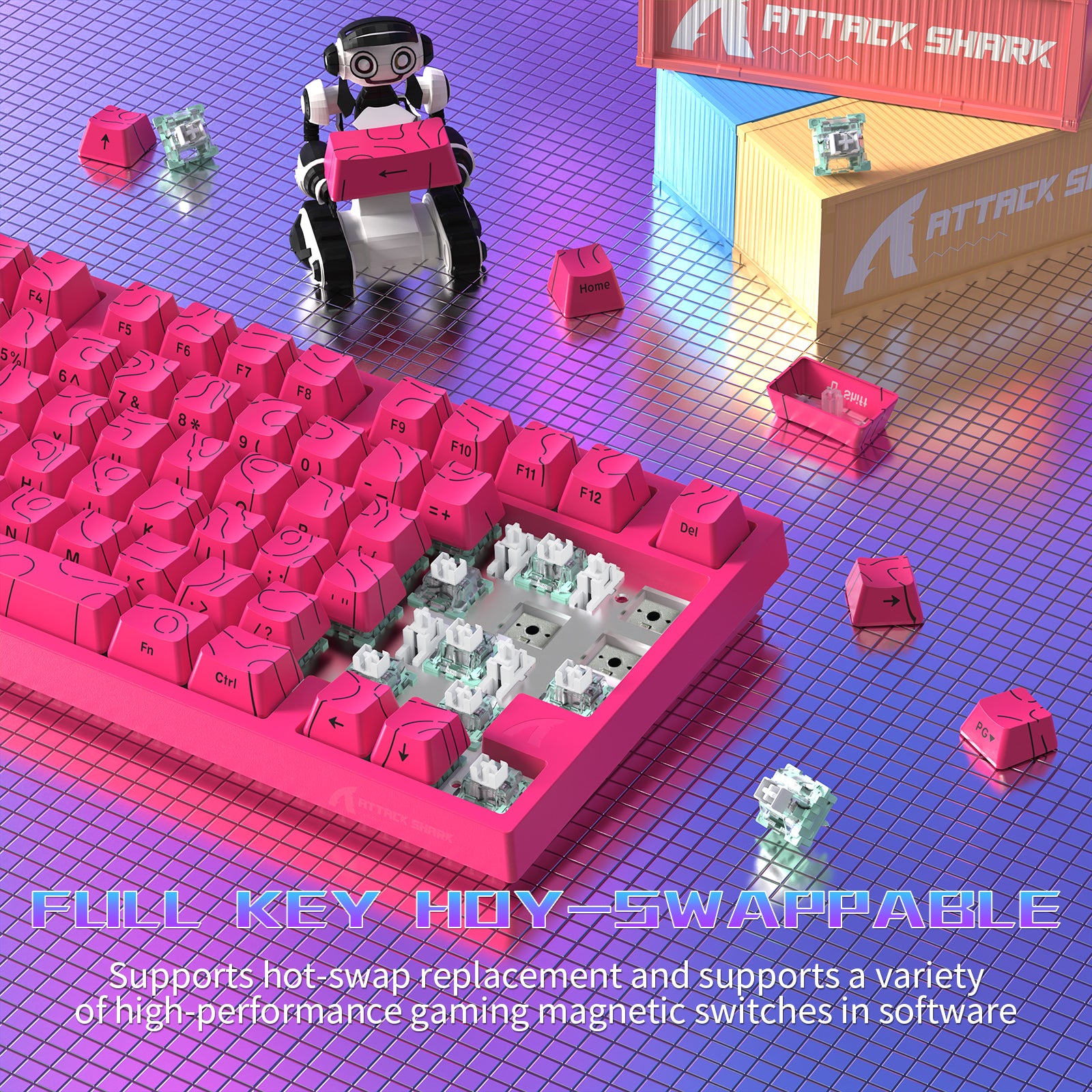 ATTACK SHARK R82 HE Wired 75% Gaming Keyboard with C01ULTRA LED Cable