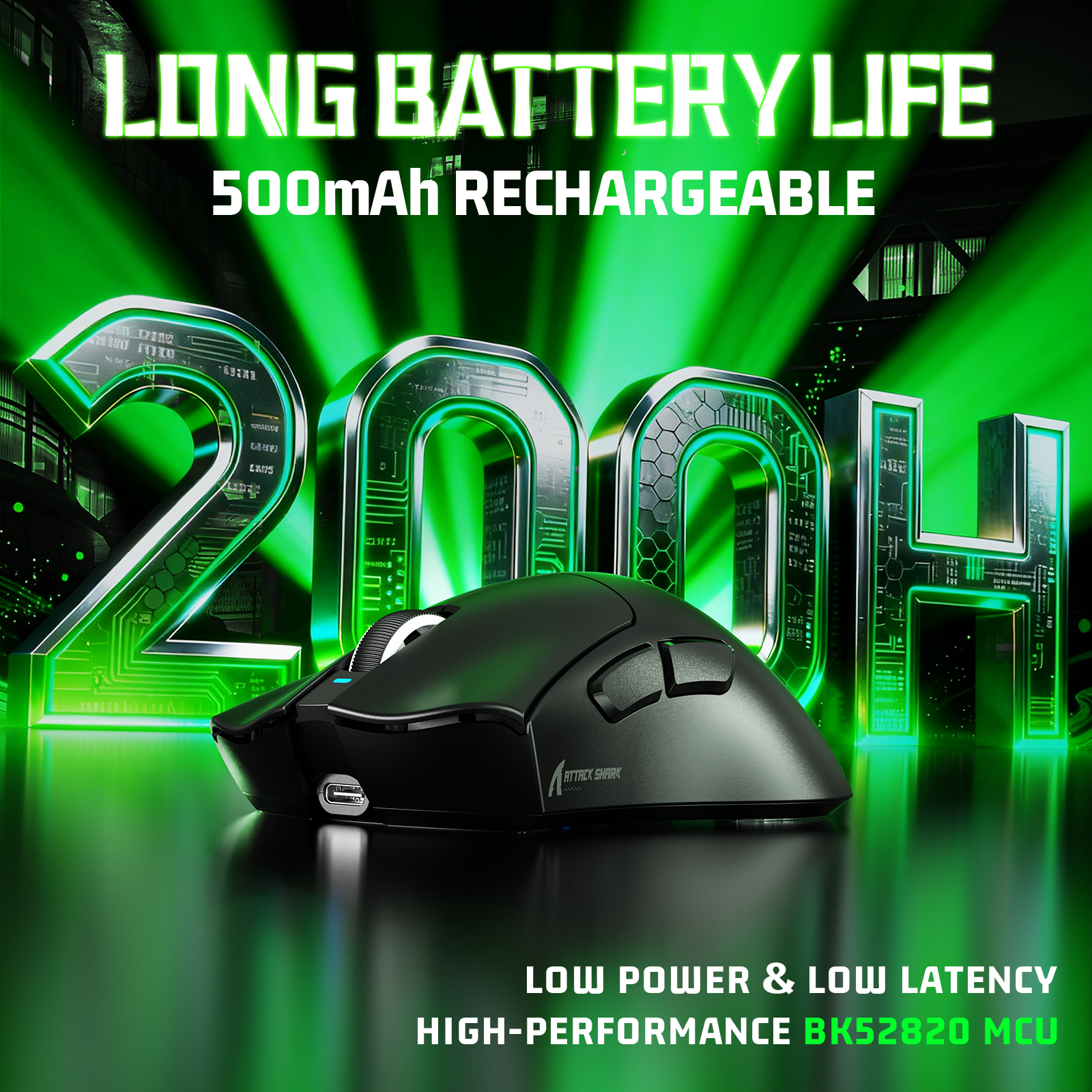 ATTACK SHARK V3 Ultra-Light Tri-Mode Gaming Mouse