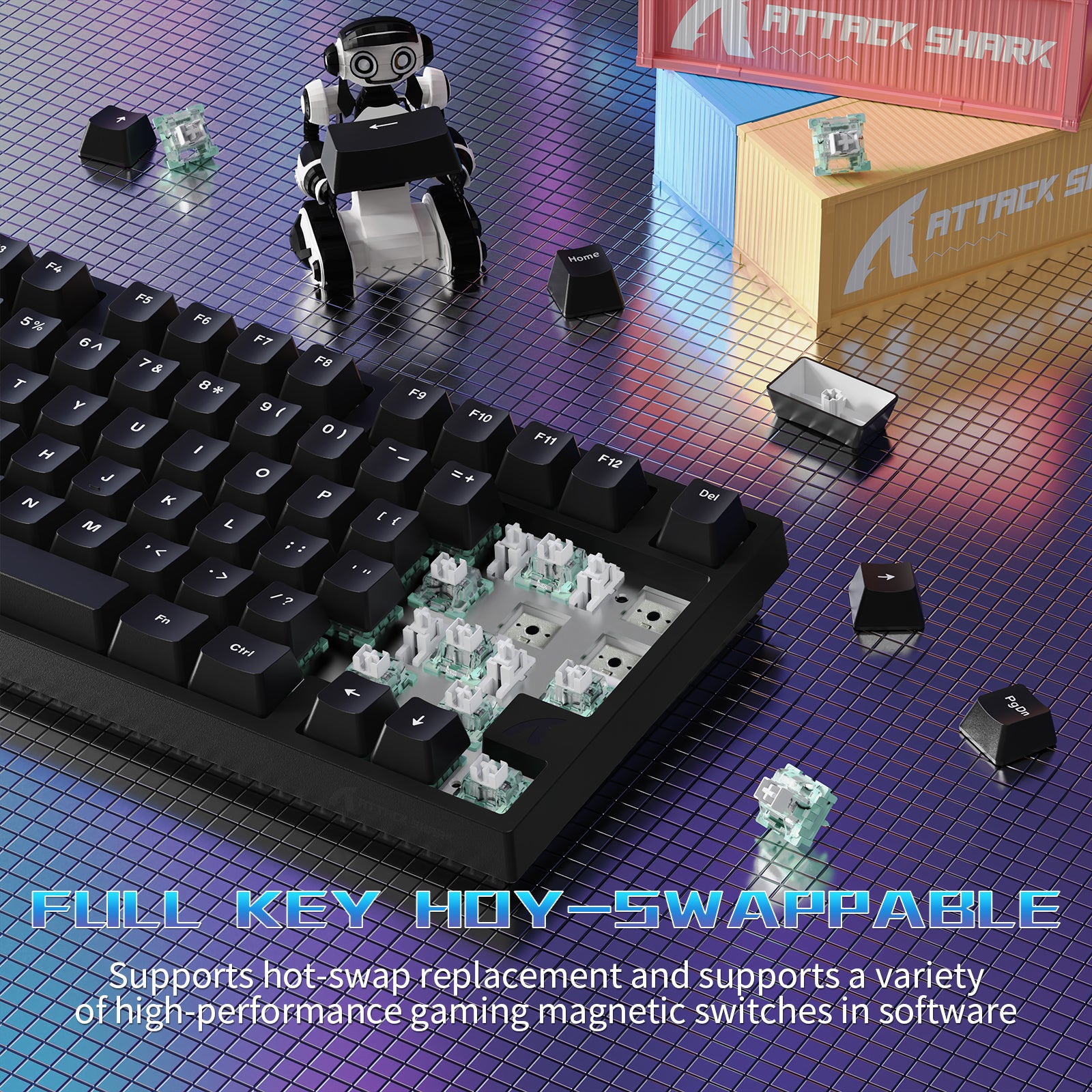 ATTACK SHARK R82 HE Wired 75% Gaming Keyboard with C01ULTRA LED Cable