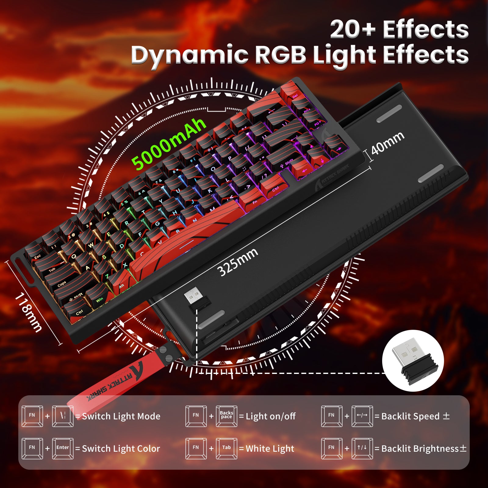 ATTACK SHARK X68PRO HE Wireless Rapid Trigger Keyboard With Coiled Cable