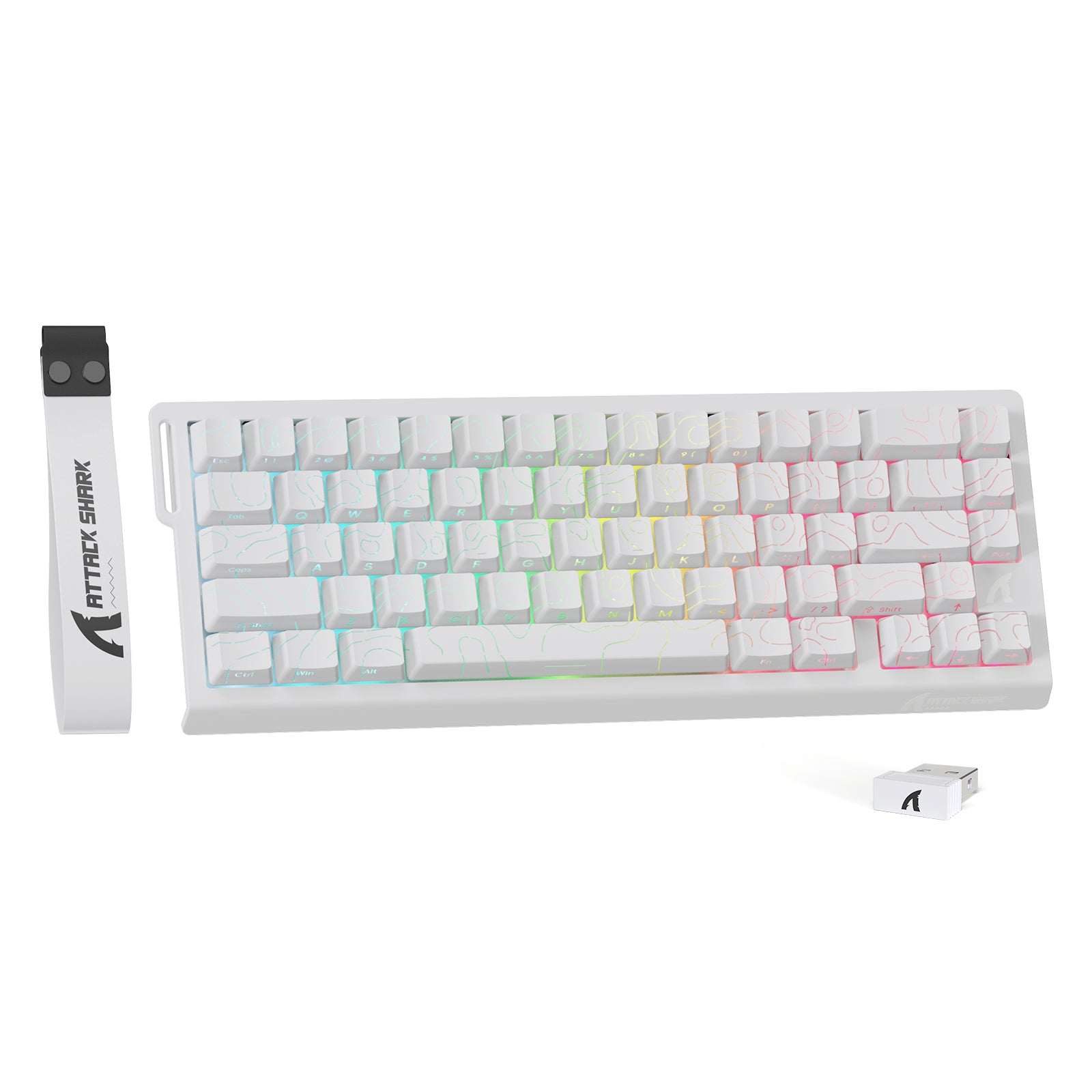 ATTACK SHARK X68PRO HE White Wireless Keyboard Bundle