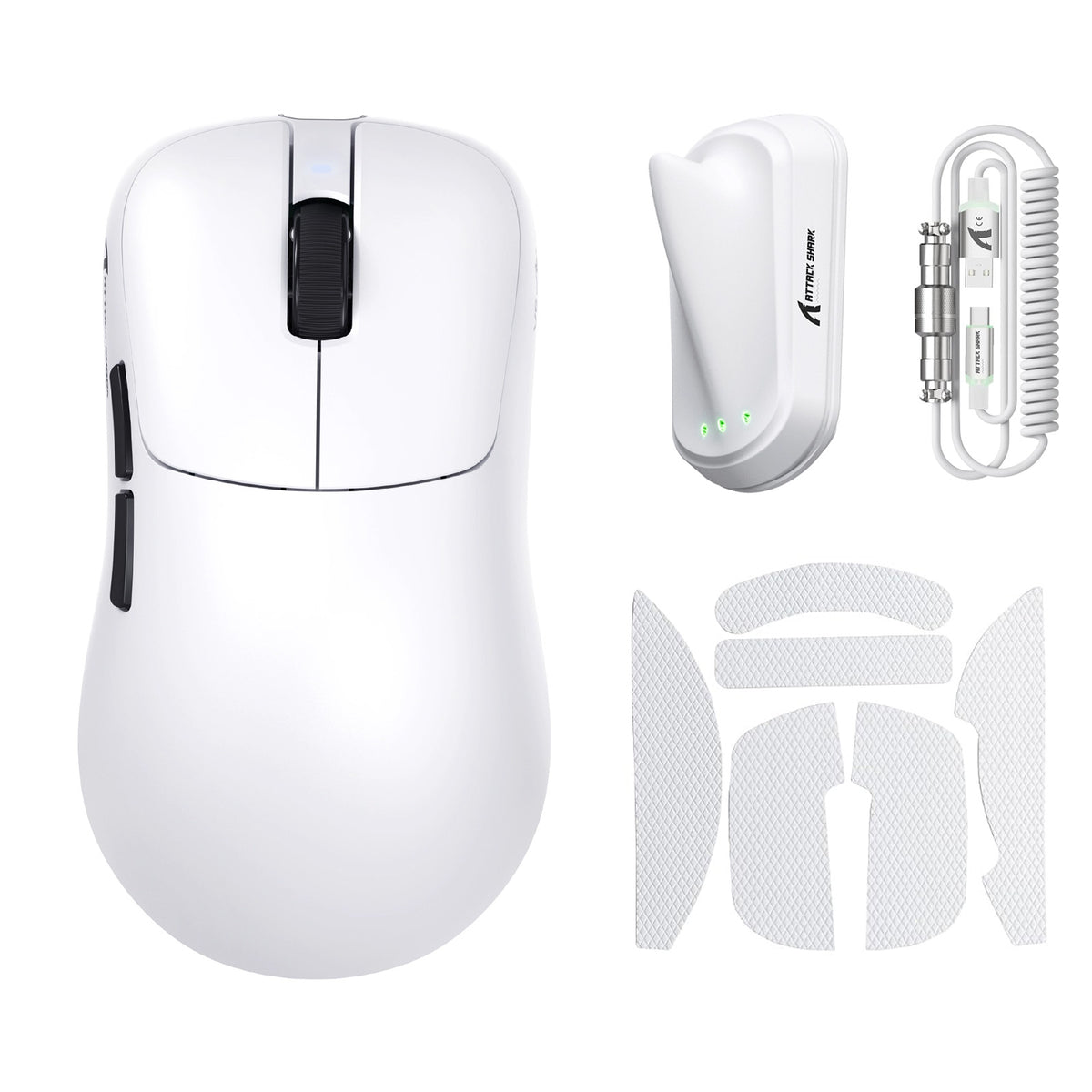 ATTACK SHARK V2 AIR PAW3955MAX Ergonomic Wireless Gaming Mouse with C06 Ultra Cable