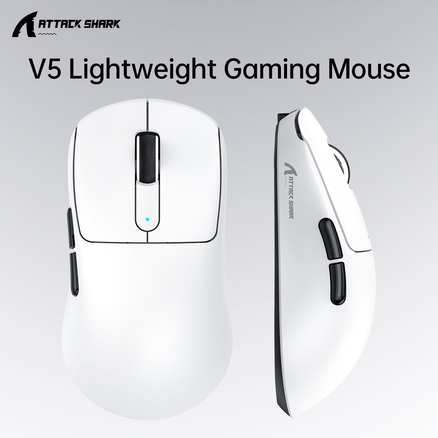 ATTACK SHARK V5 8KHz Wireless PAW3950MAX Gaming Mouse with C06 Ultra Cable