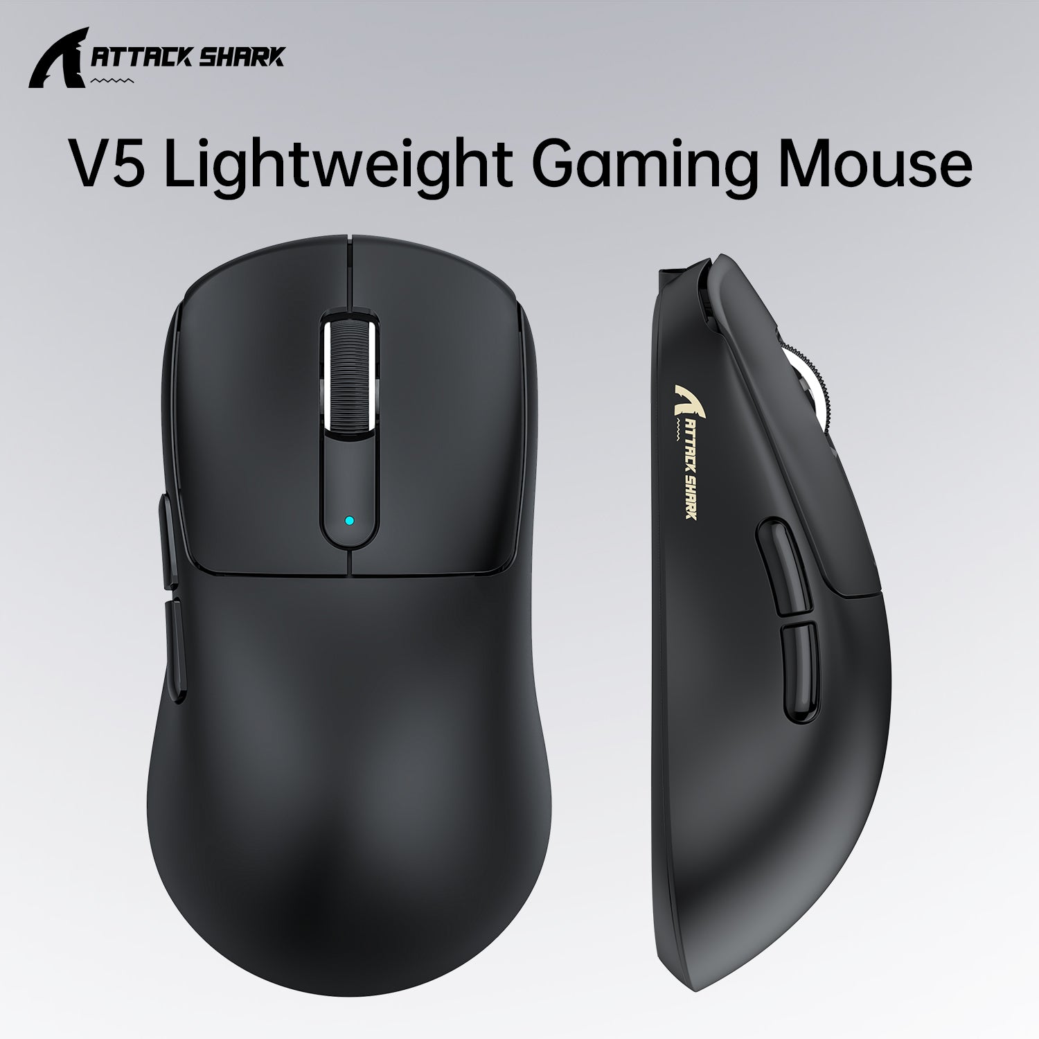ATTACK SHARK V5 8KHz Wireless PAW3950MAX Gaming Mouse with C06 Ultra Cable
