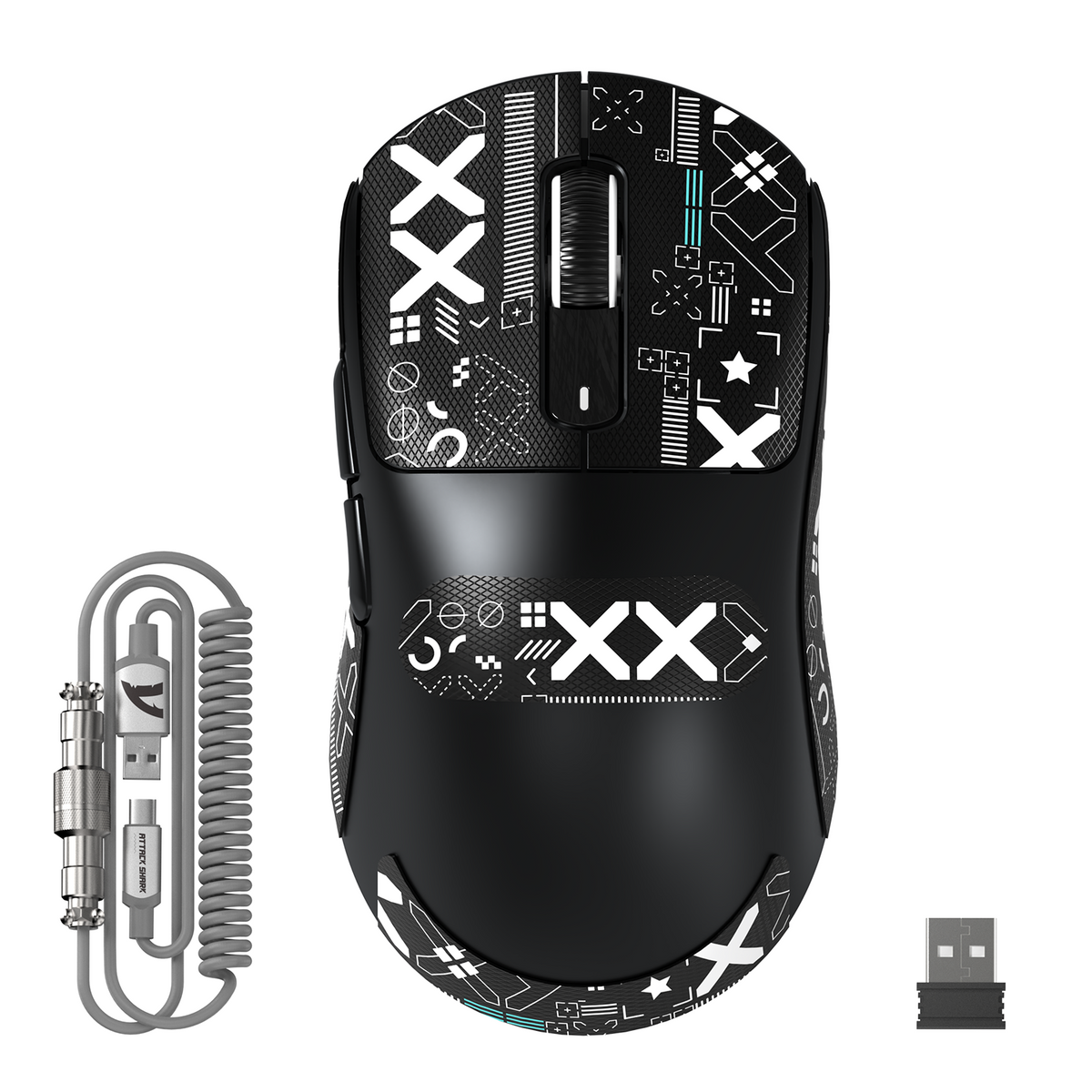 ATTACK SHARK X3 MAX PAW3950 Wireless Gaming Mouse with C06 Mouse Coiled Cable