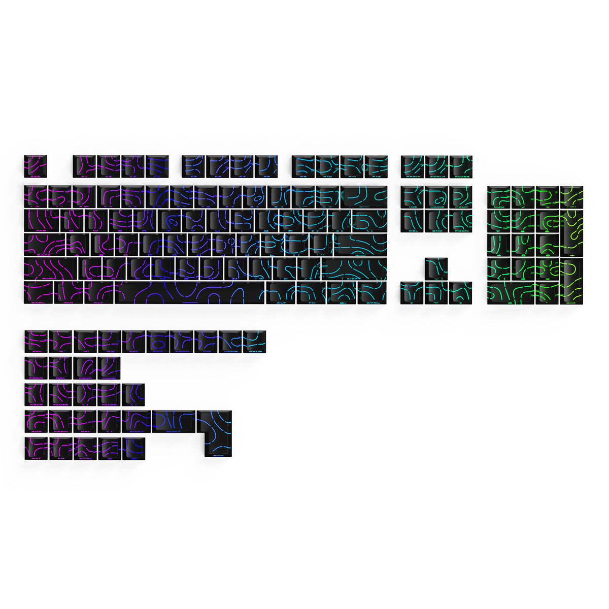 ATTACK SHARK SK06 135 Keys Shine-Through Keycaps, ANSI/ISO