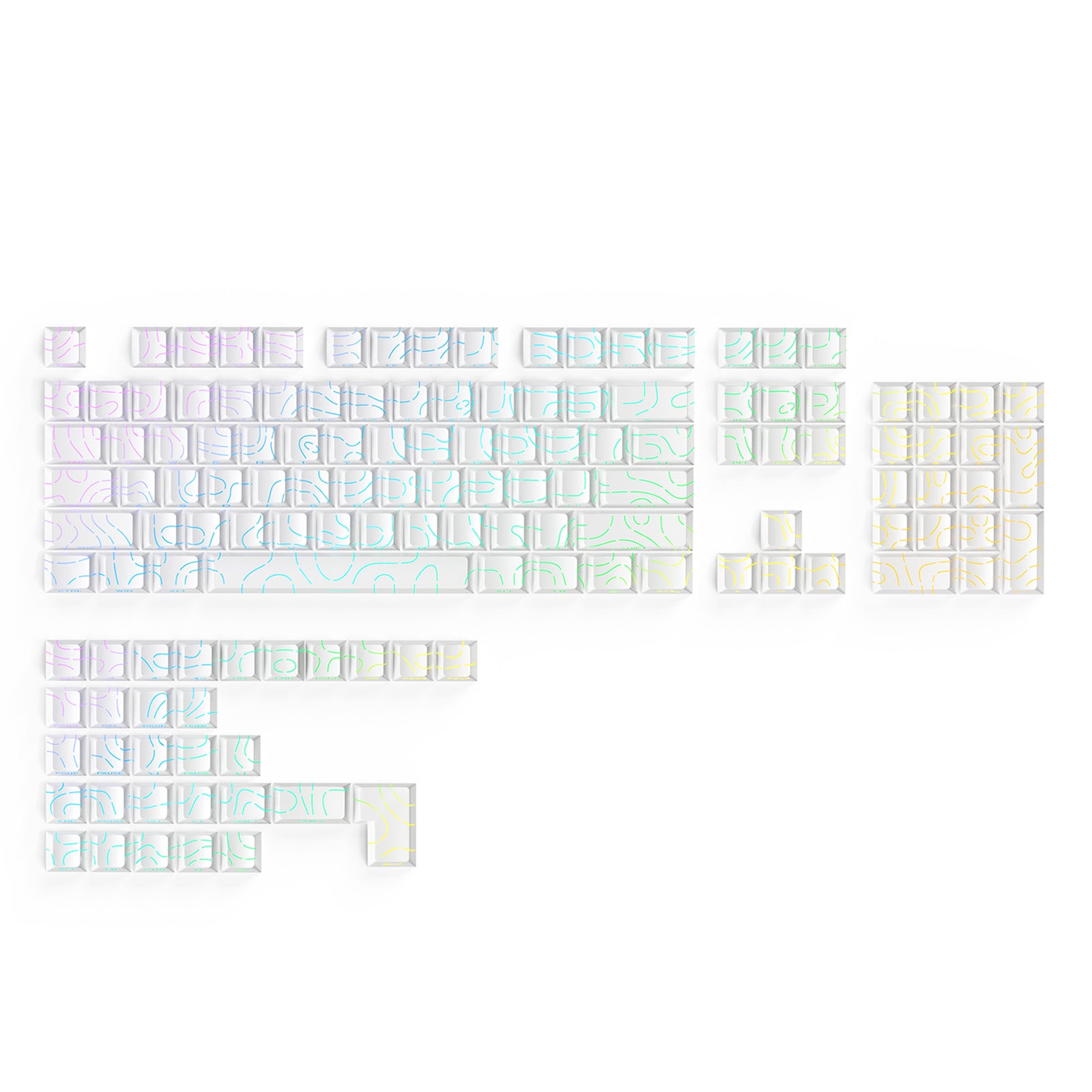 ATTACK SHARK SK06 135 Keys Shine-Through Keycaps, ANSI/ISO