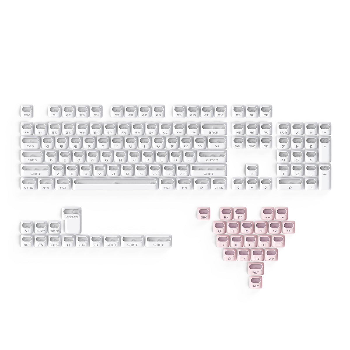 ATTACK SHARK SK08 139 XDA PBT & PC Astronaut Shine-Through Keycaps