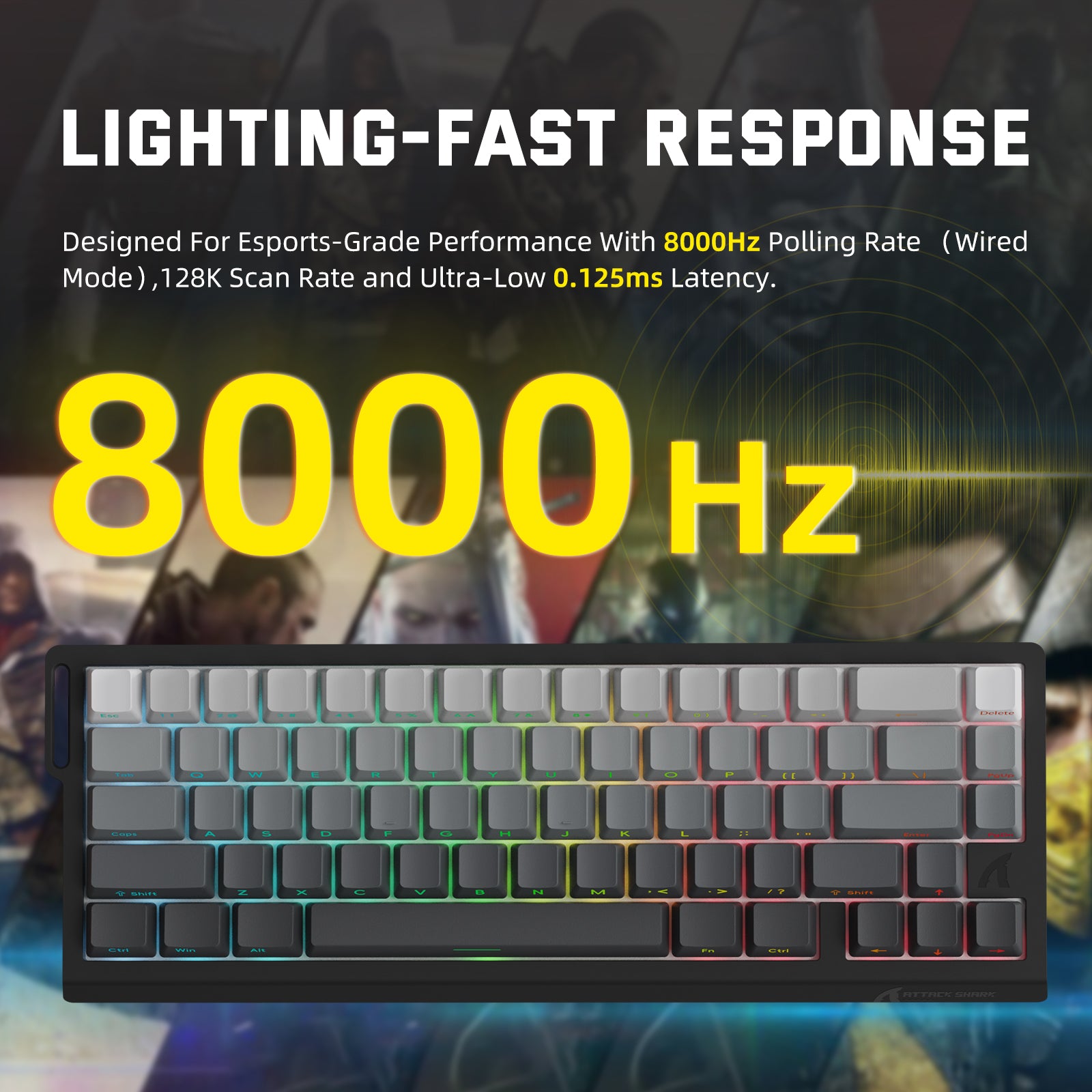 ATTACK SHARK X68PRO HE Wireless Rapid Trigger Keyboard Magnetic Switch