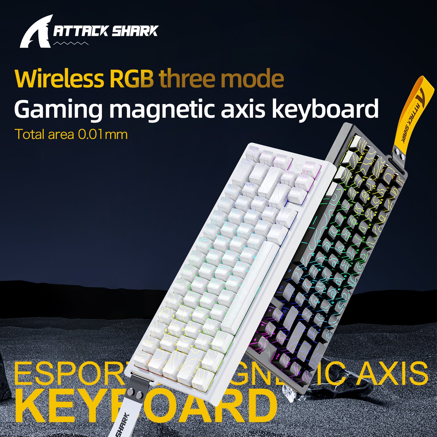 ATTACK SHARK X68PRO HE Wireless Rapid Trigger Keyboard With Coiled Cable