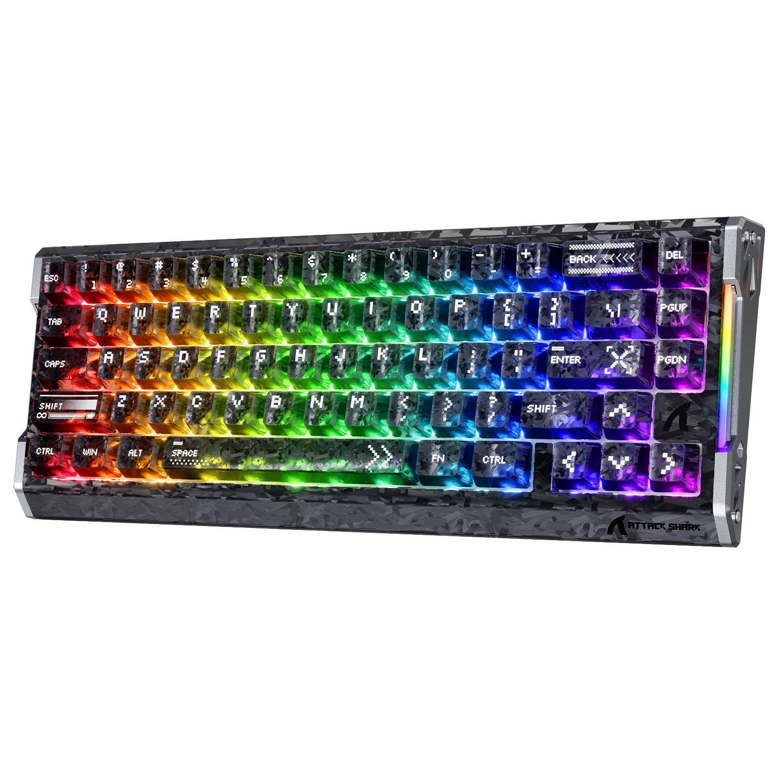 Attack Shark R68 HE forged carbon fiber rapid trigger keyboard, magnetic switch, 60% RGB.