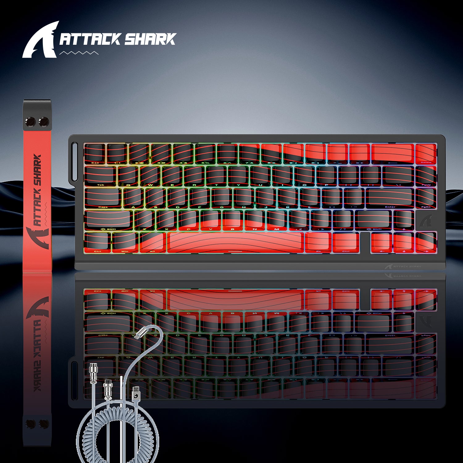 ATTACK SHARK X68PRO HE Wireless Rapid Trigger Keyboard With Coiled Cable